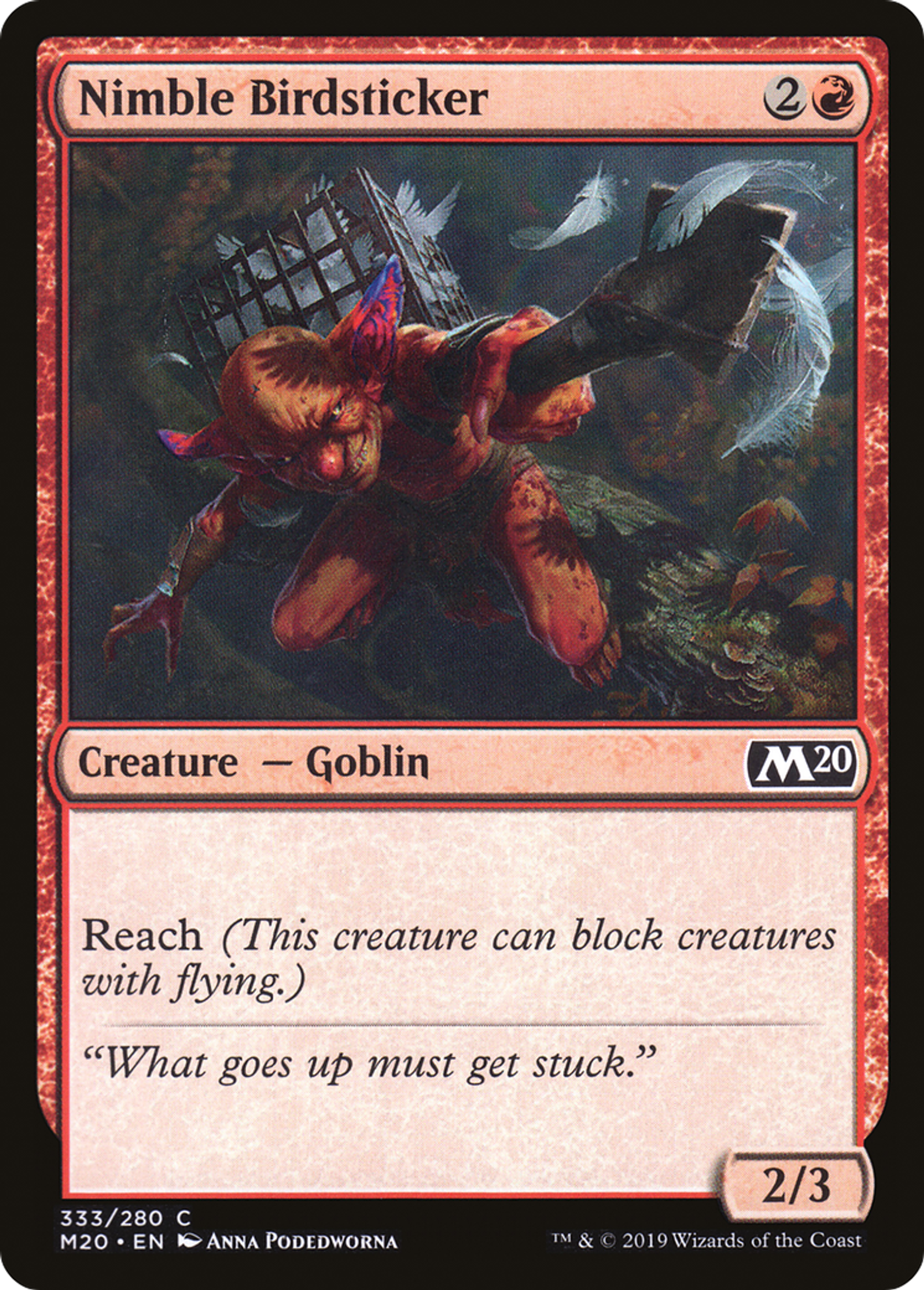 Nimble Birdsticker — Core Set 2020 — Magic: The Gathering