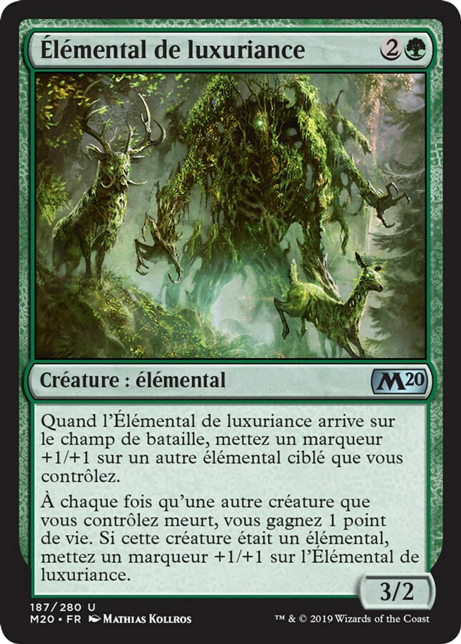 Élémental de luxuriance — Core Set 2020 — Magic: The Gathering