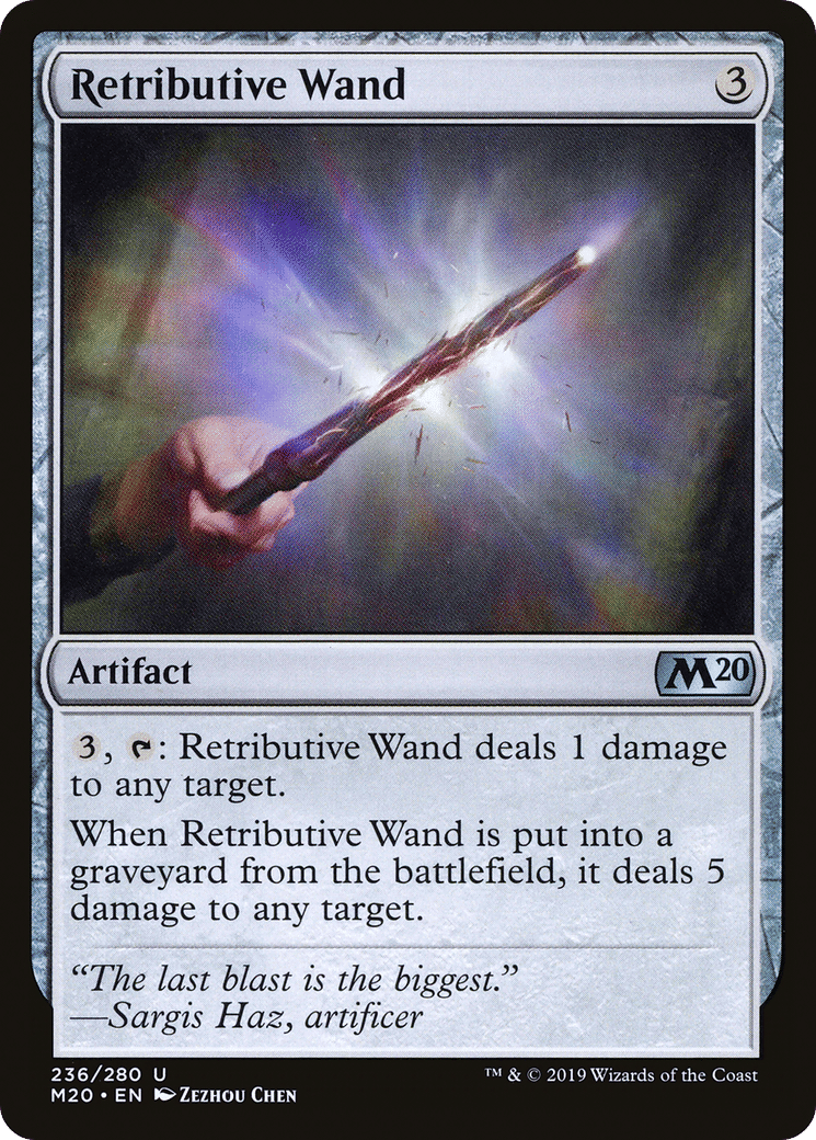 Retributive Wand — Core Set 2020 — Magic: The Gathering