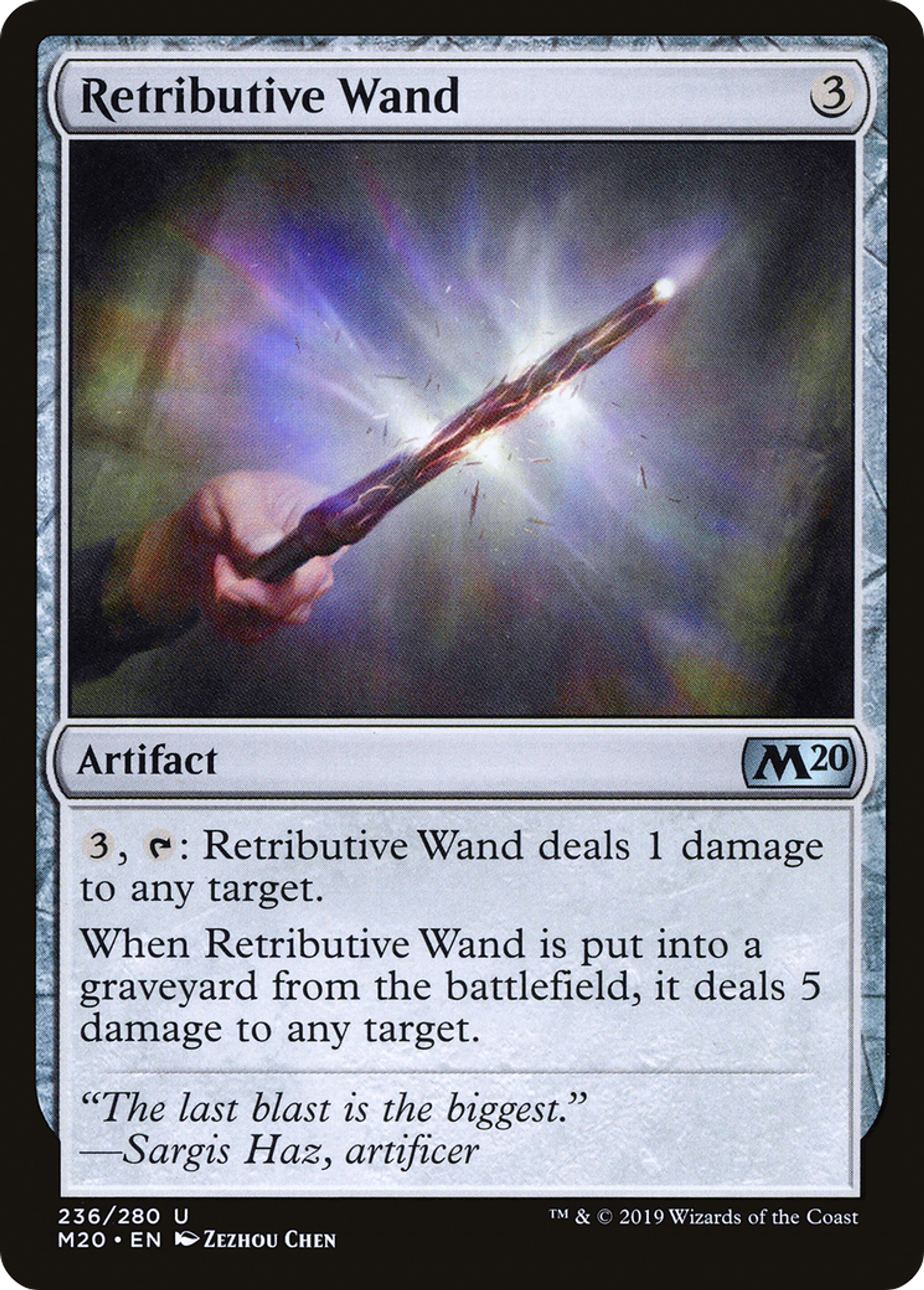 Retributive Wand — Core Set 2020 — Magic: The Gathering