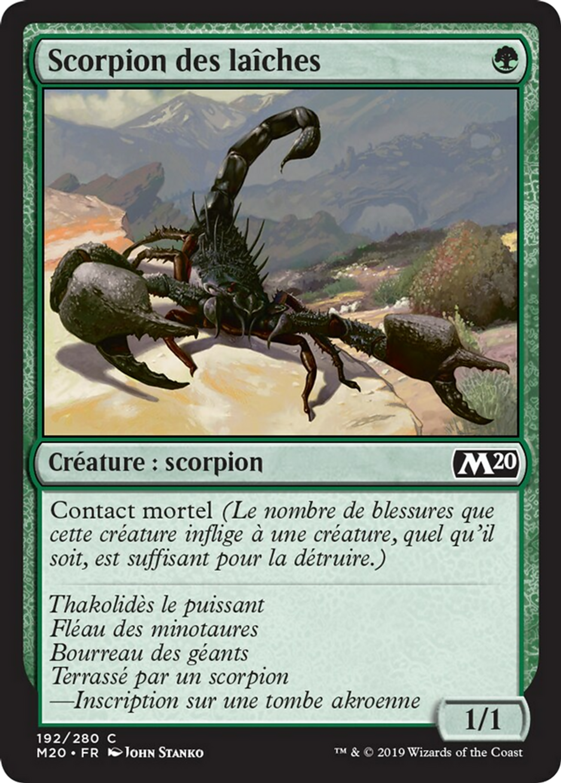 Scorpion des laîches — Core Set 2020 — Magic: The Gathering