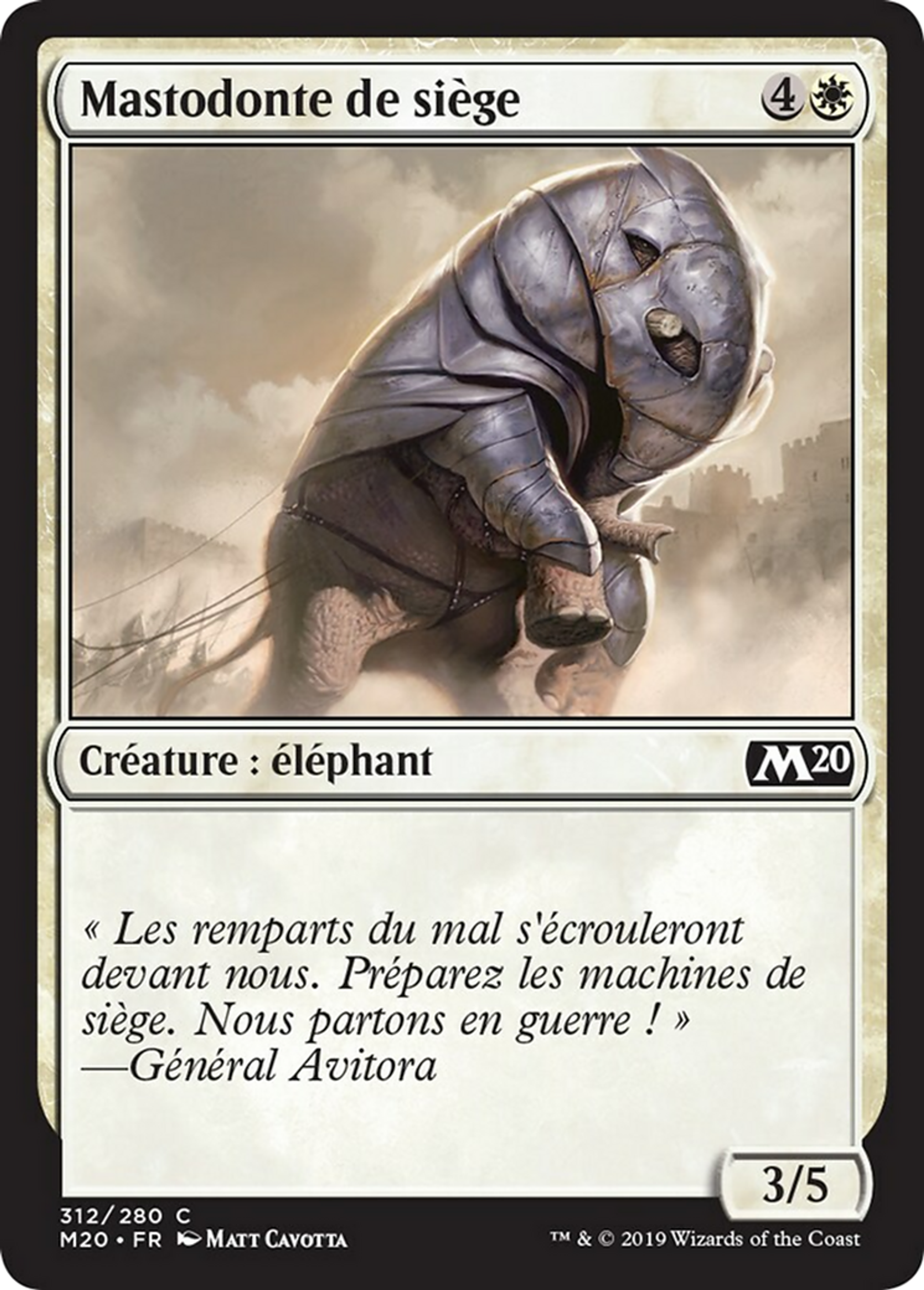 Mastodonte de siège — Core Set 2020 — Magic: The Gathering