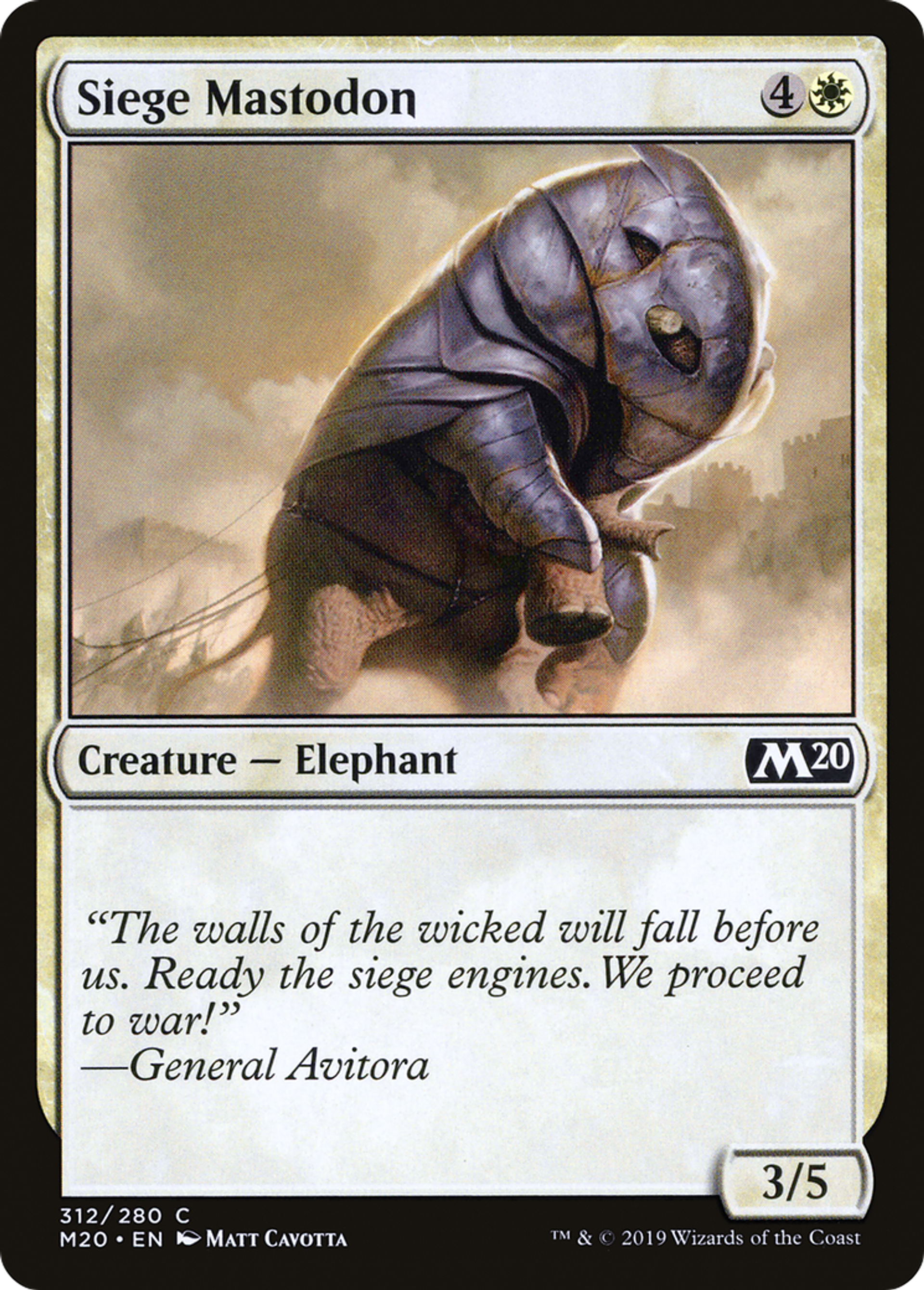 Siege Mastodon — Core Set 2020 — Magic: The Gathering