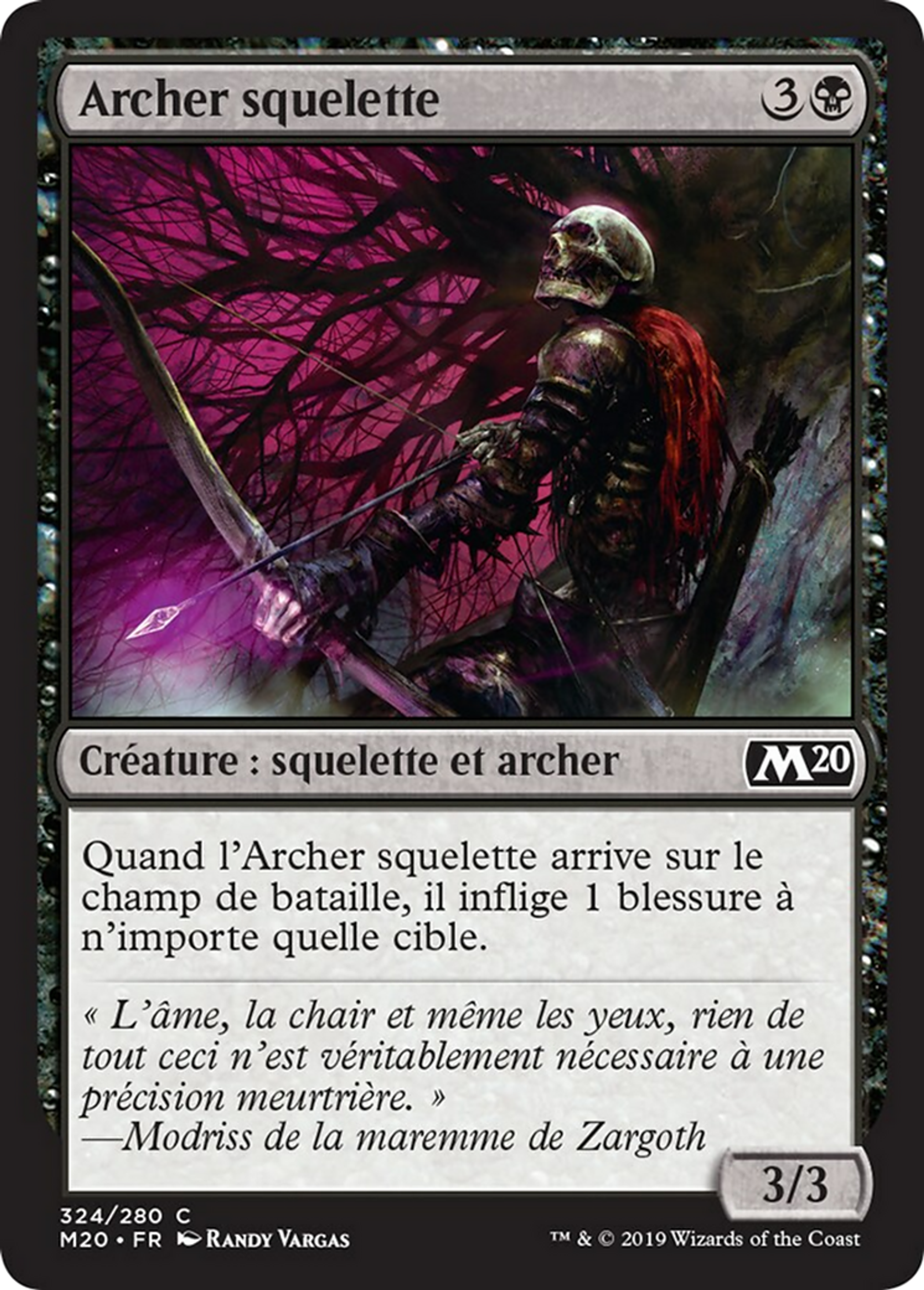 Archer squelette — Core Set 2020 — Magic: The Gathering