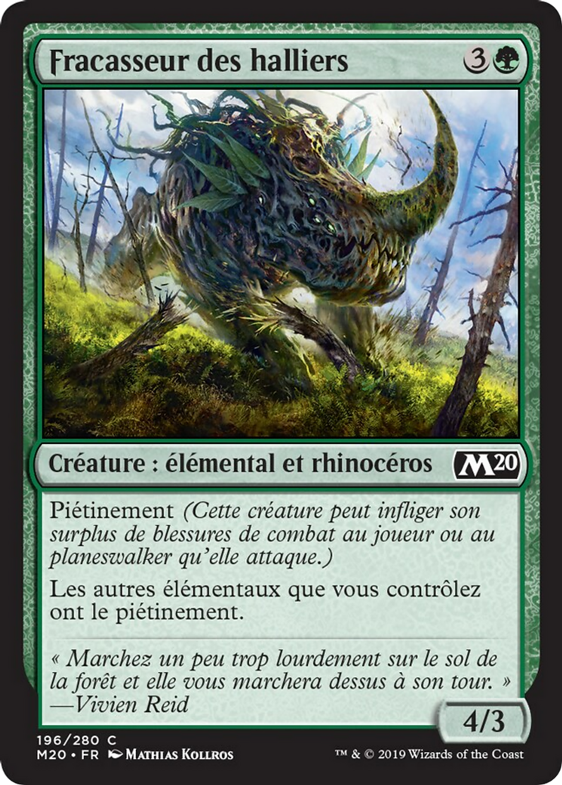 Fracasseur des halliers — Core Set 2020 — Magic: The Gathering