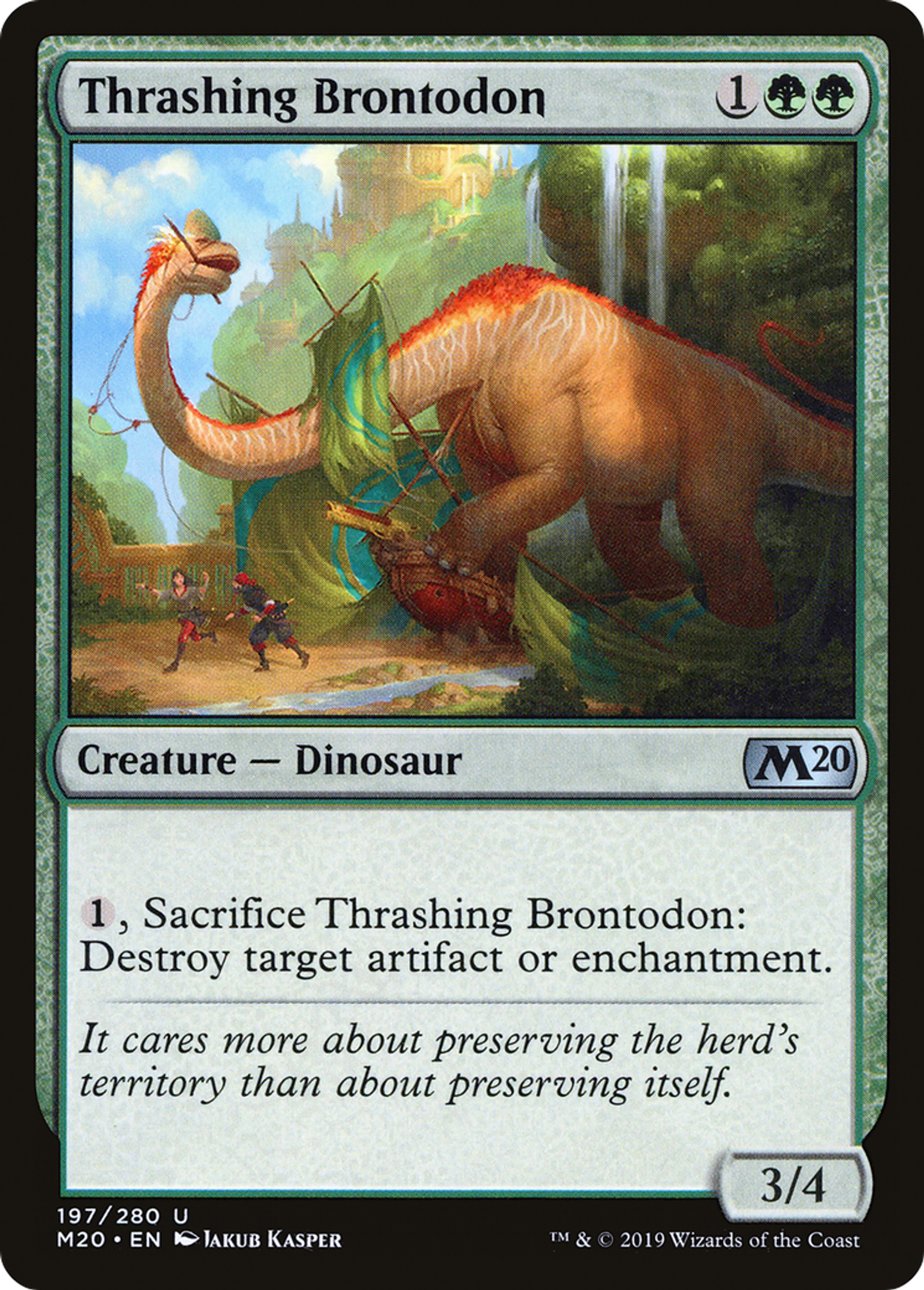 Thrashing Brontodon — Core Set 2020 — Magic: The Gathering