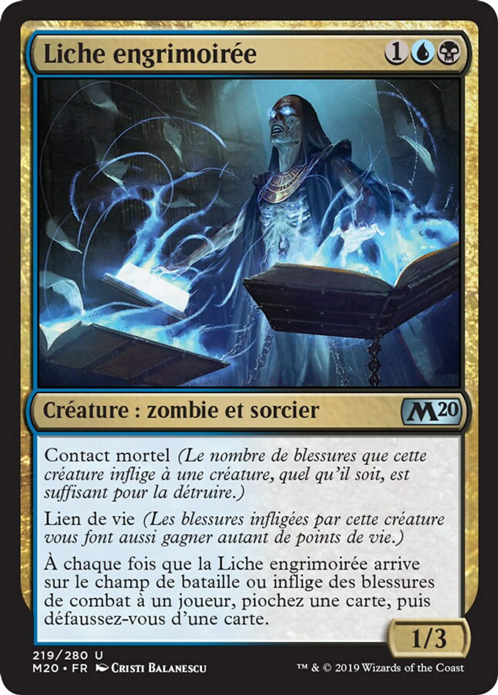 Liche engrimoirée — Core Set 2020 — Magic: The Gathering