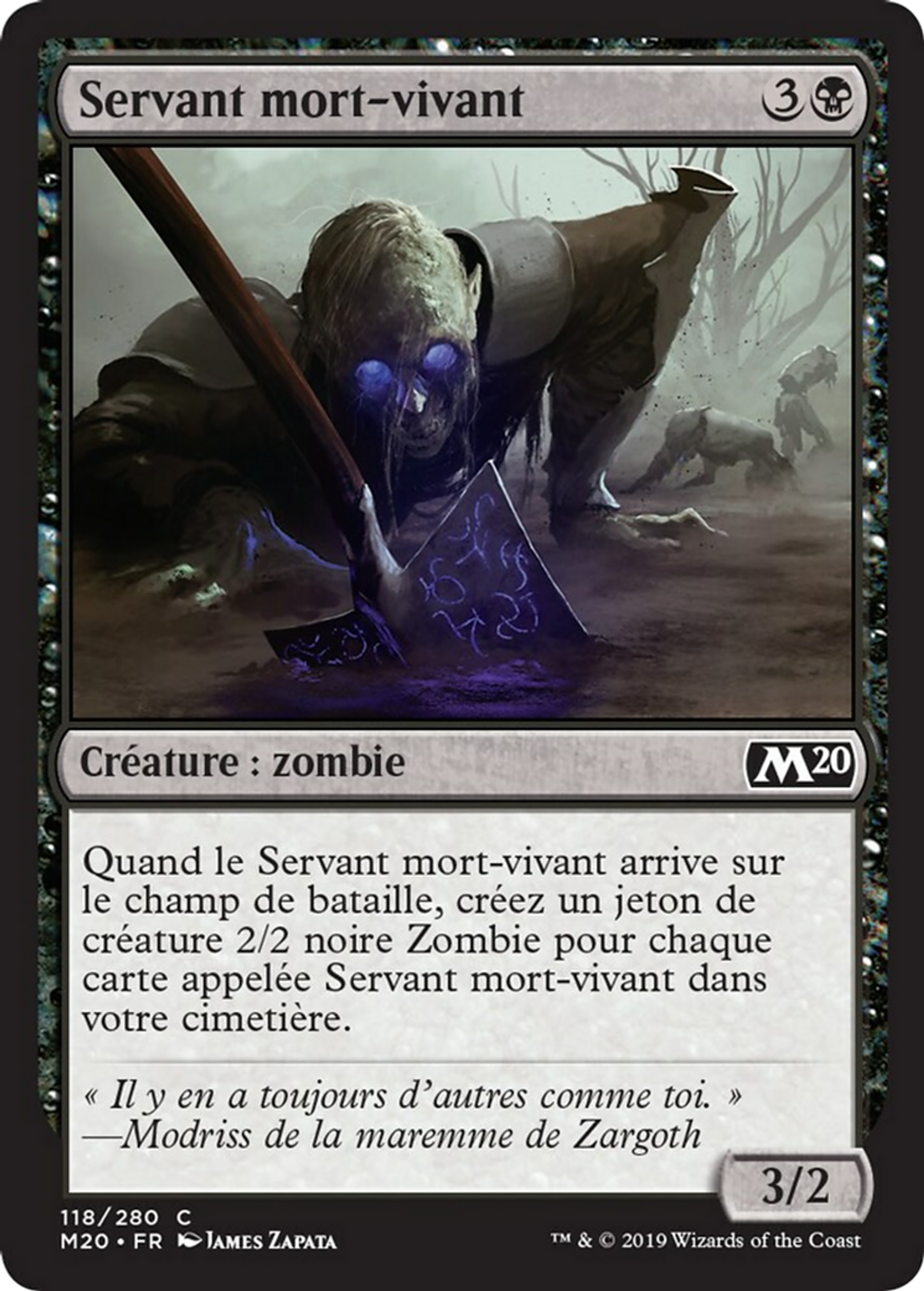 Servant mort-vivant — Core Set 2020 — Magic: The Gathering