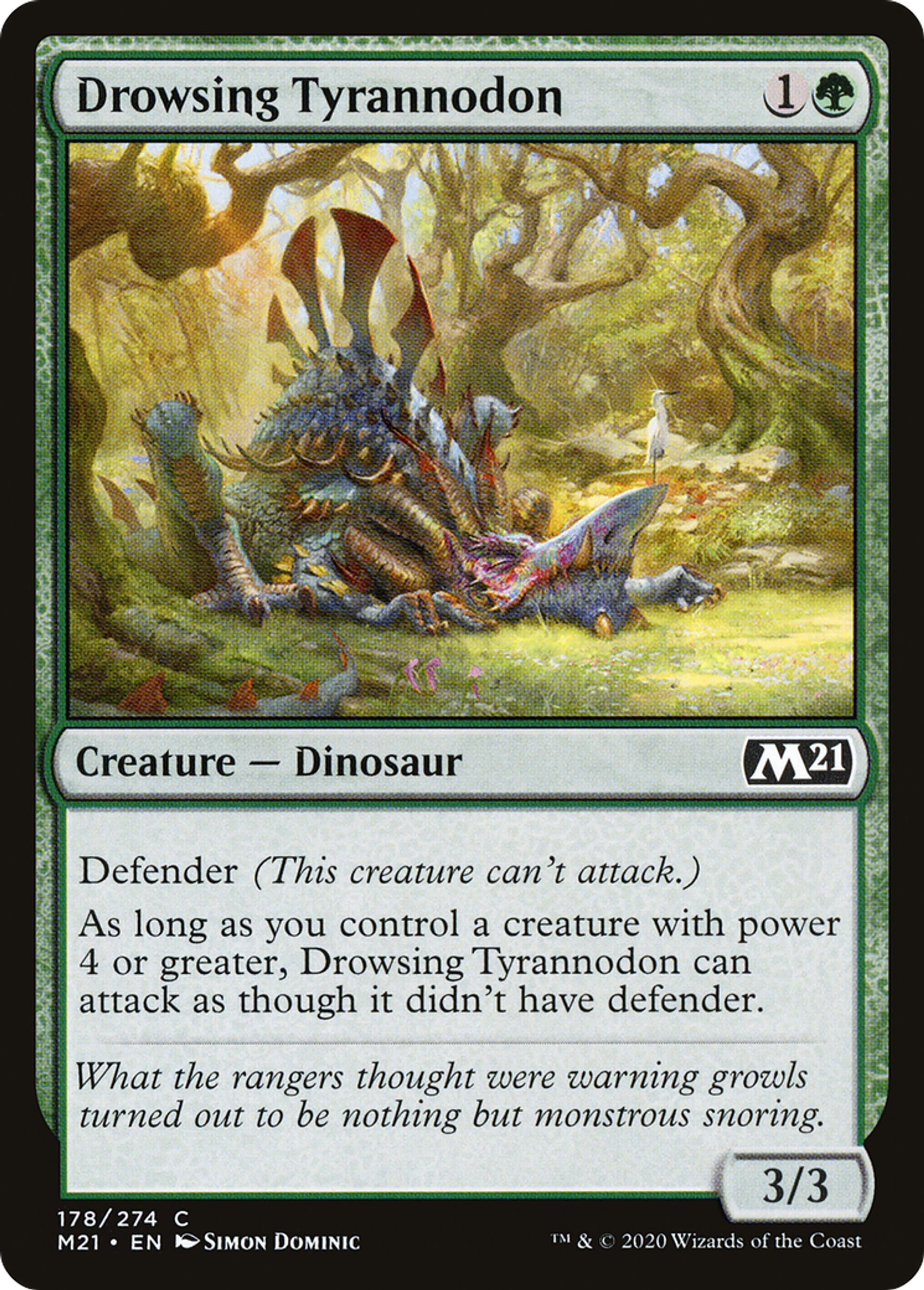 Tyrannodon somnolant — Core Set 2021 — Magic: The Gathering