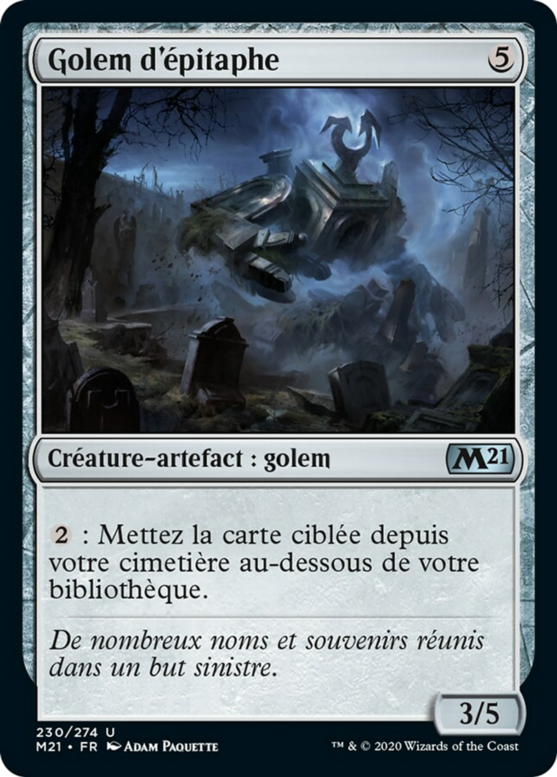 Golem d'épitaphe — Core Set 2021 — Magic: The Gathering