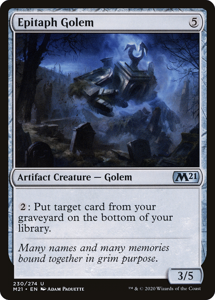 Epitaph Golem — Core Set 2021 — Magic: The Gathering