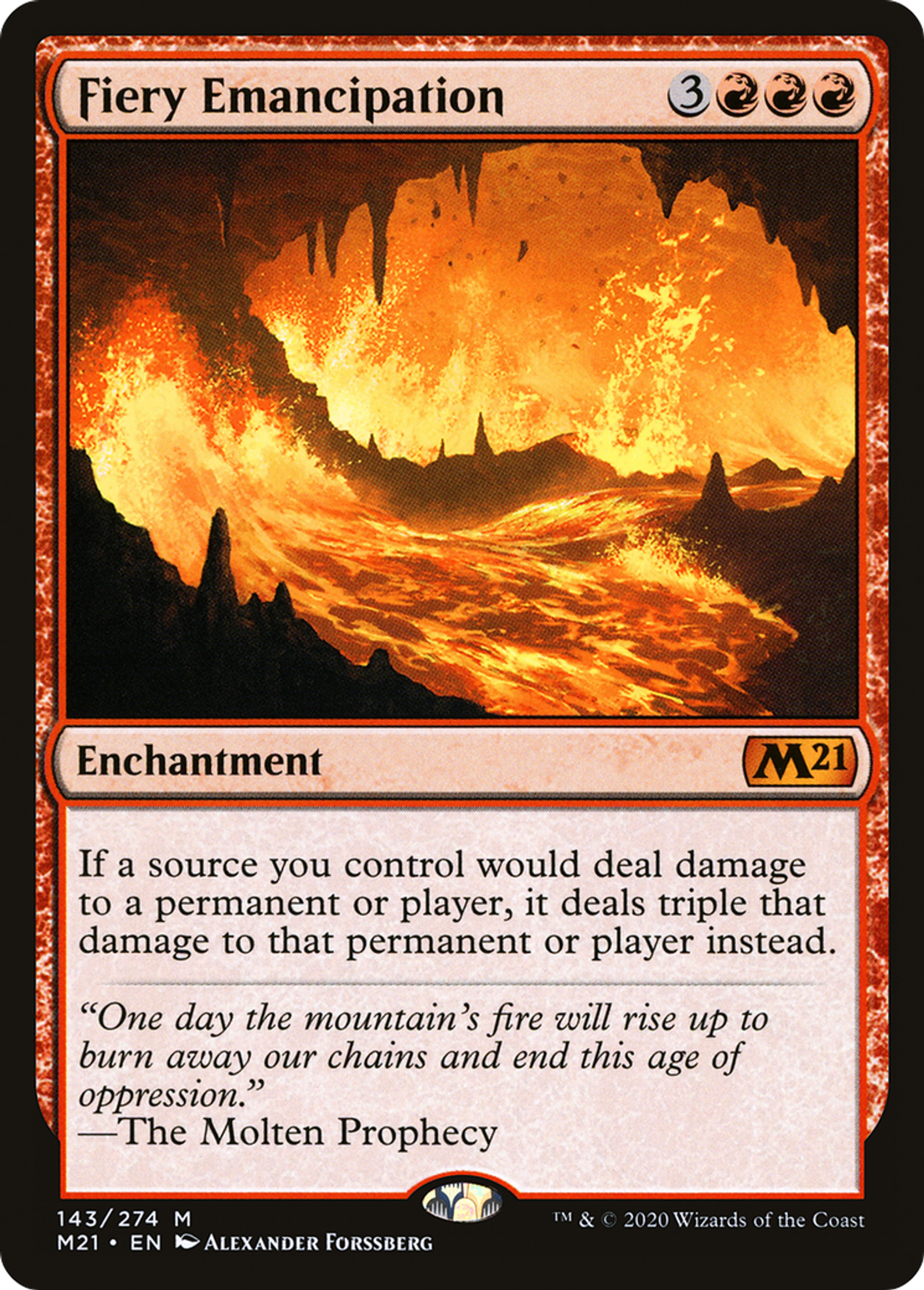 Fiery Emancipation — Core Set 2021 — Magic: The Gathering