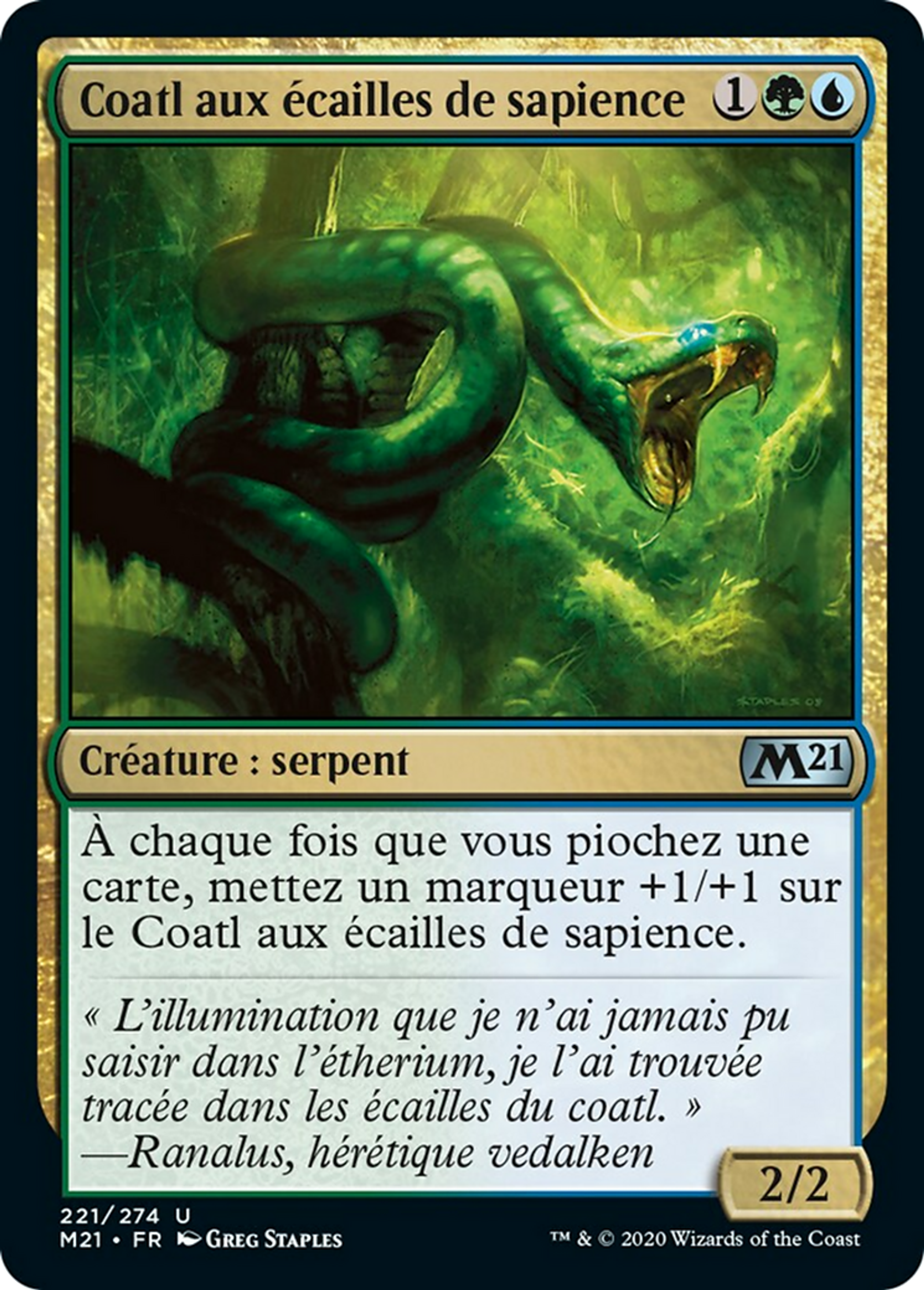 Coatl aux écailles de sapience — Core Set 2021 — Magic: The Gathering