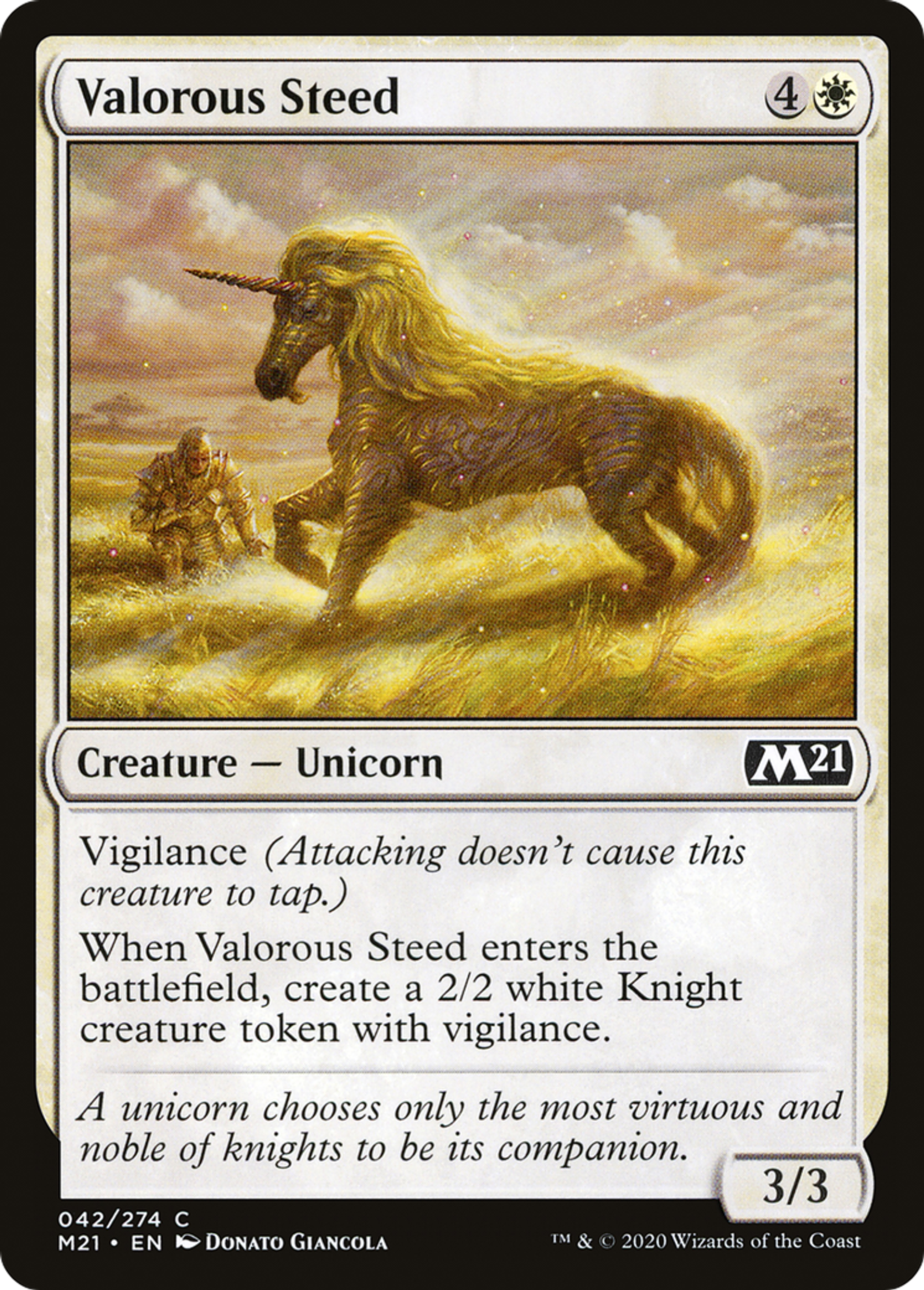 Valorous Steed — Core Set 2021 — Magic: The Gathering