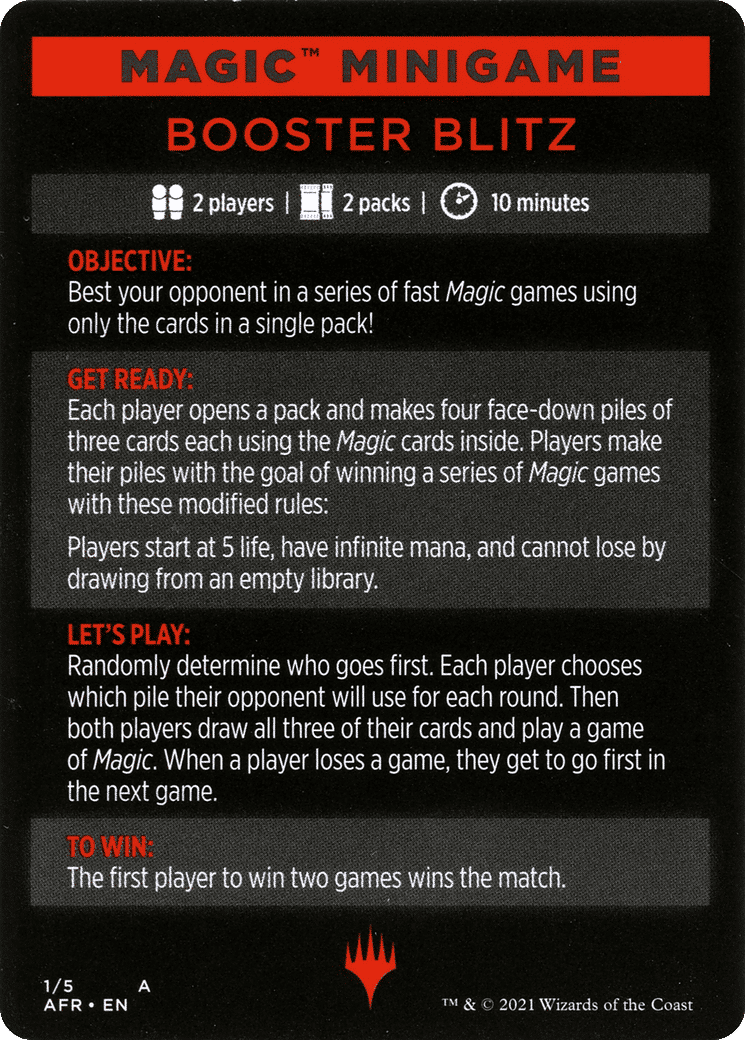 Booster Blitz — Adventures in the Forgotten Realms Minigames — Magic: The Gathering