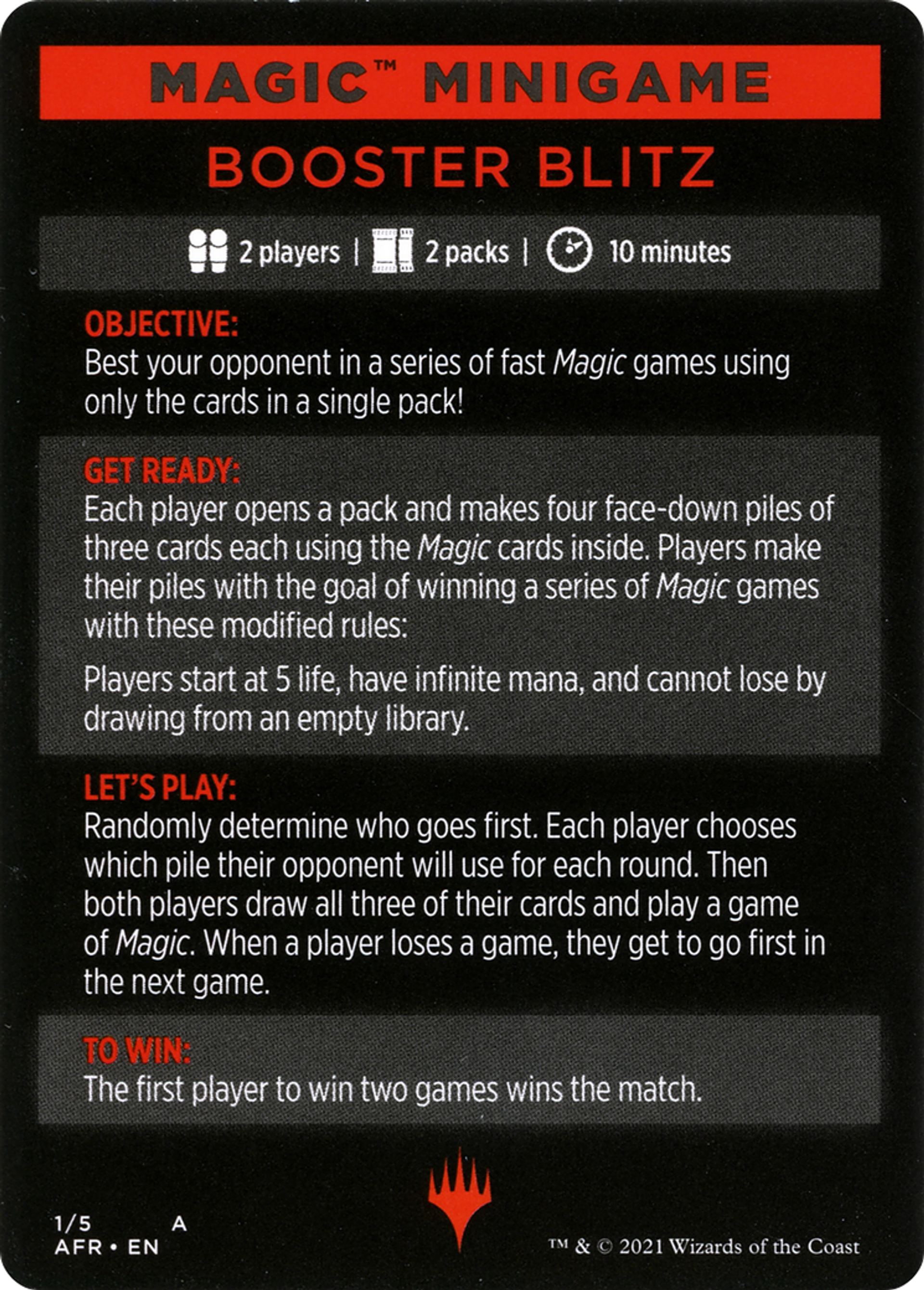 Booster Blitz — Adventures in the Forgotten Realms Minigames — Magic: The Gathering