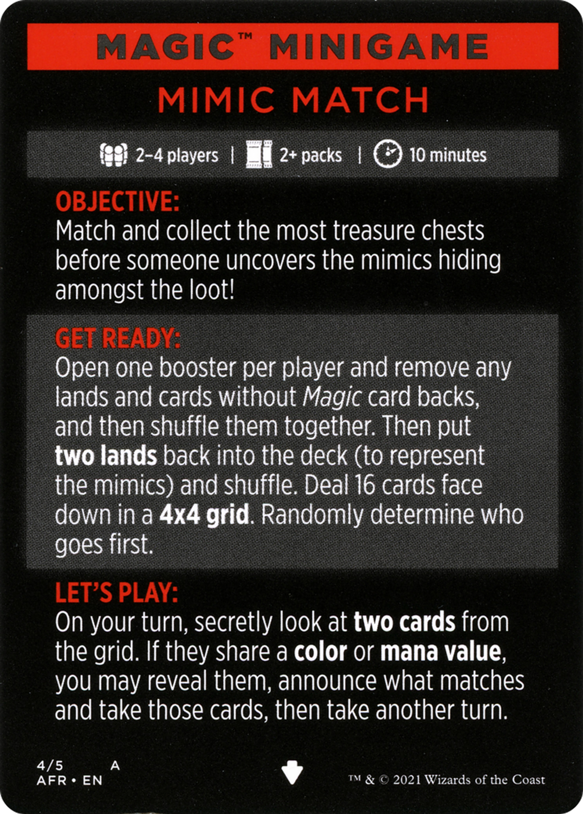 Mimic Match // Mimic Match (cont'd) — Adventures in the Forgotten Realms Minigames — Magic: The Gathering
