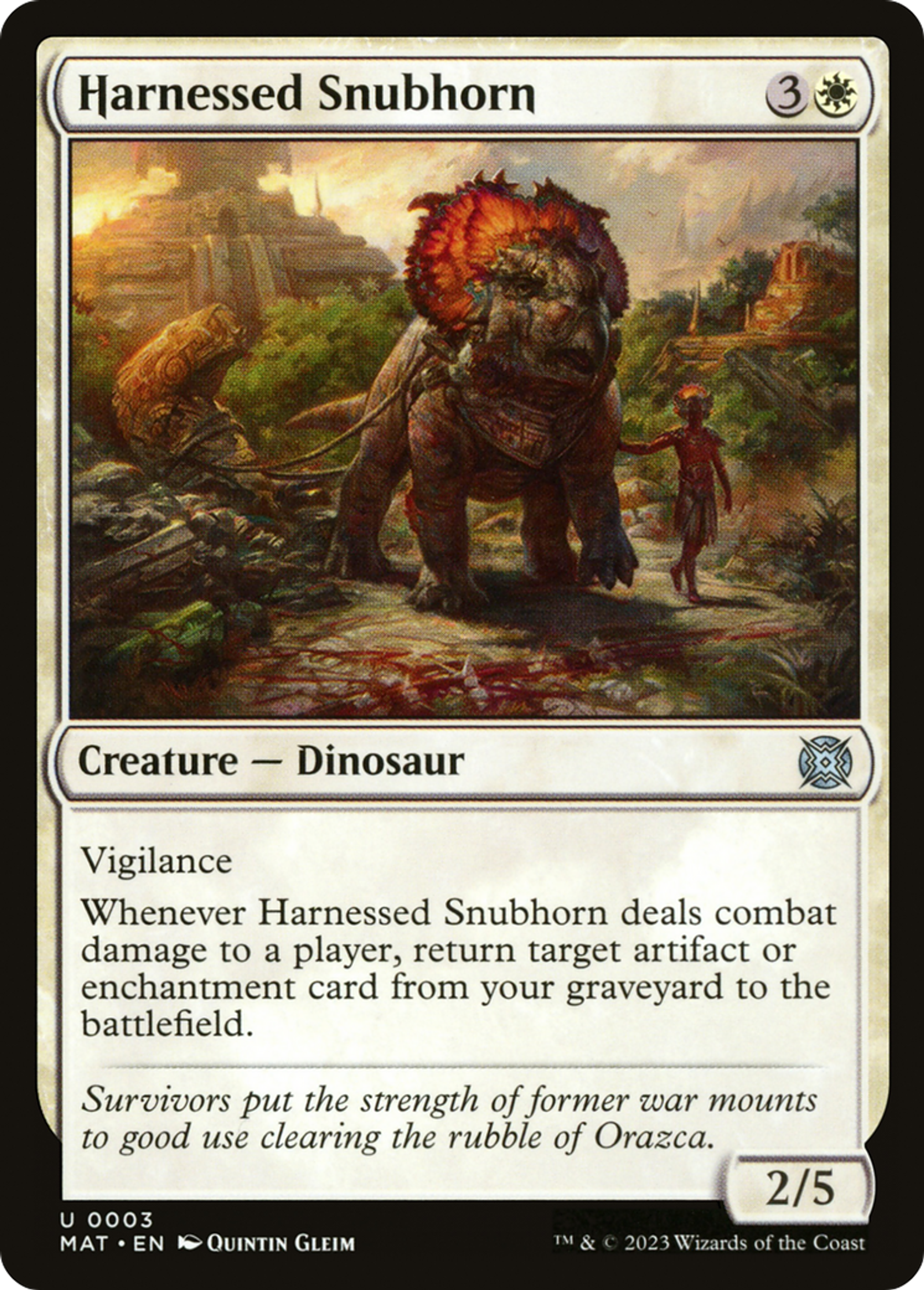 Harnessed Snubhorn — March of the Machine: The Aftermath — Magic: The Gathering