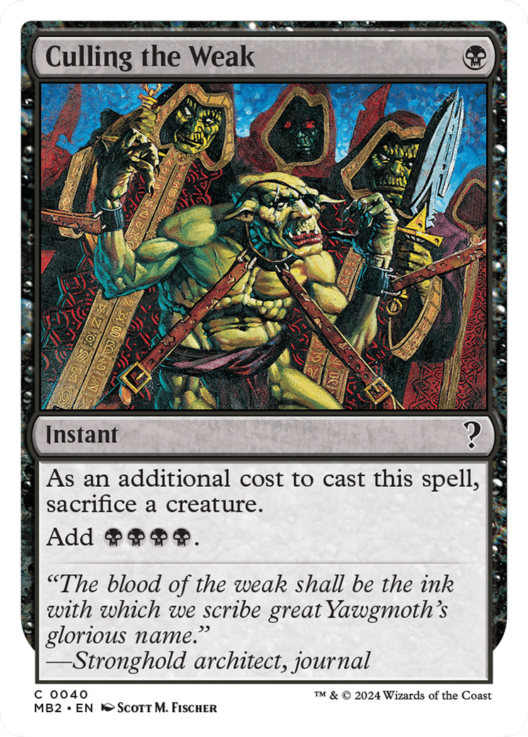 Culling the Weak — Mystery Booster 2 — Magic: The Gathering