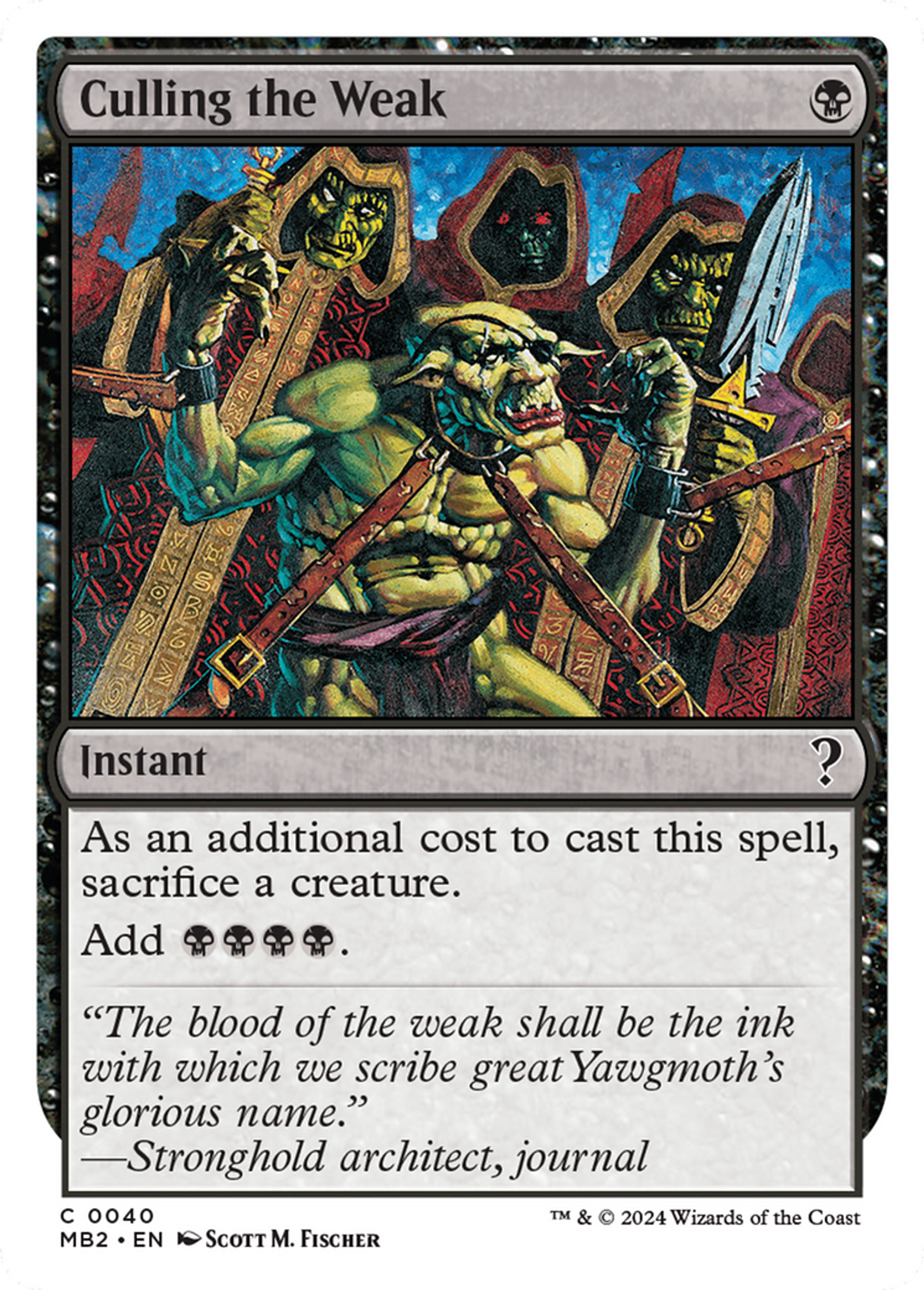 Sacrifice des faibles — Mystery Booster 2 — Magic: The Gathering
