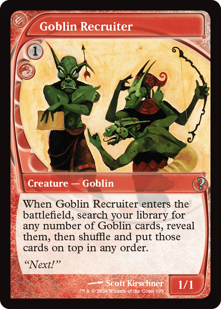 Goblin Recruiter — Mystery Booster 2 — Magic: The Gathering