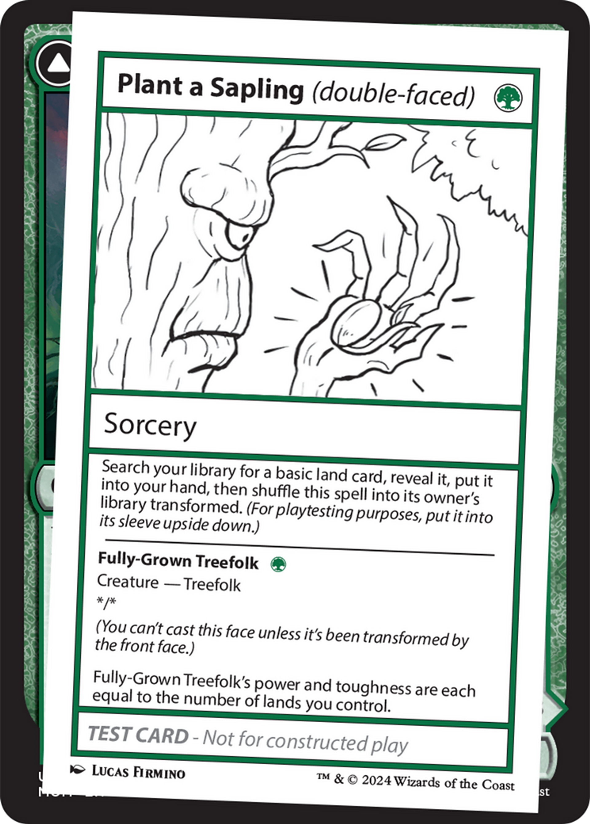 Plant a Sapling // Fully-Grown Treefolk — Mystery Booster 2 — Magic: The Gathering