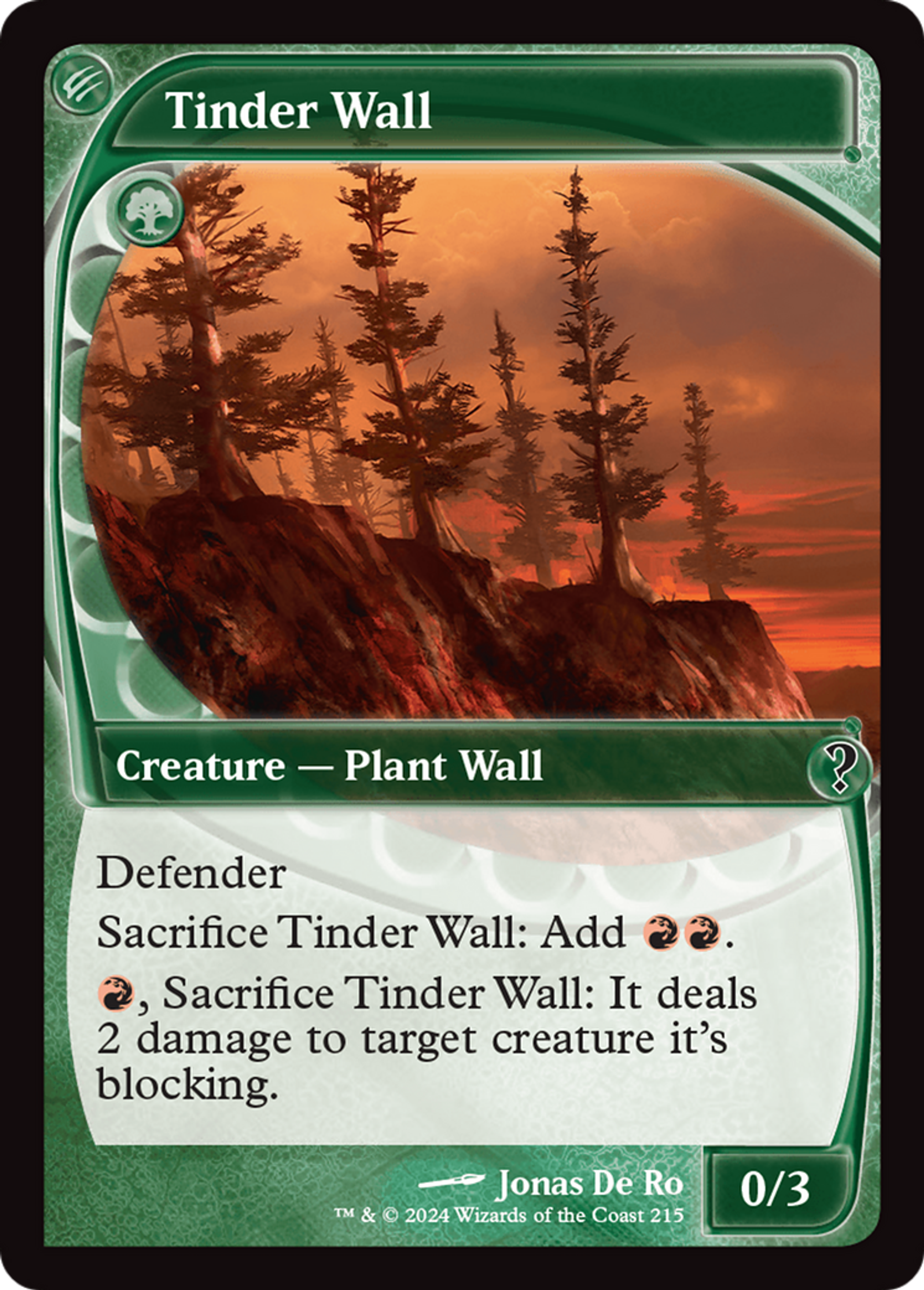 Mur d'amadou — Mystery Booster 2 — Magic: The Gathering