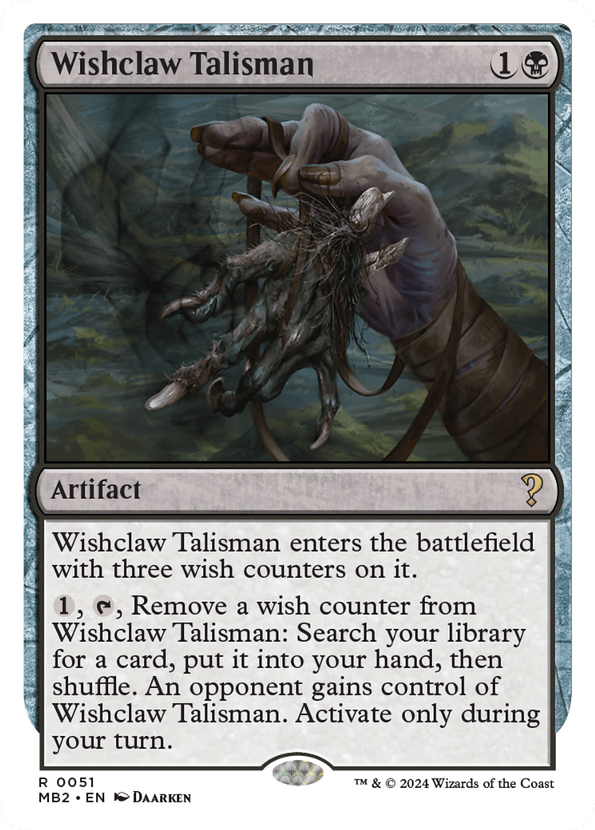 Talisman griffe de souhait — Mystery Booster 2 — Magic: The Gathering