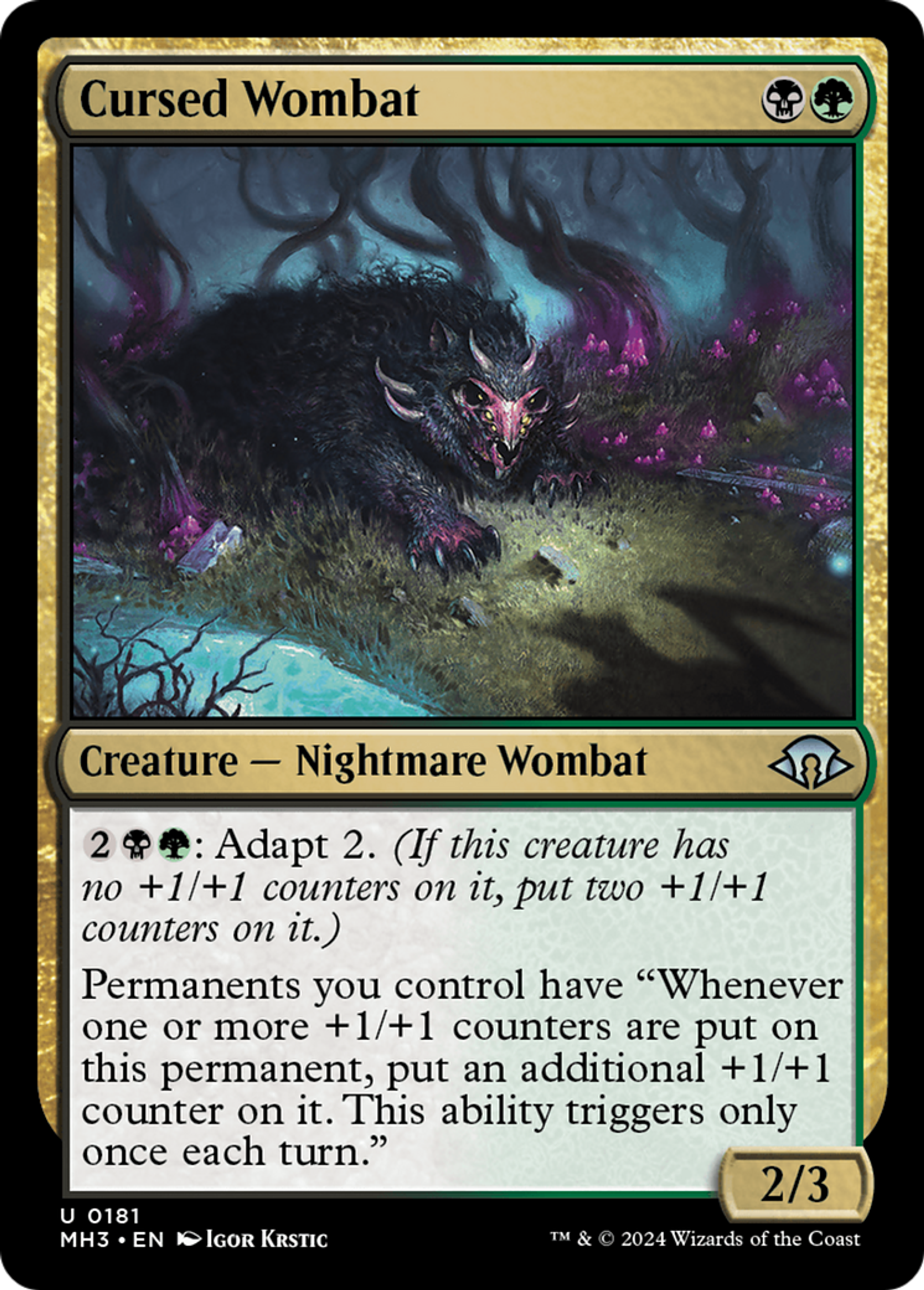 Wombat maudit — Modern Horizons 3 — Magic: The Gathering