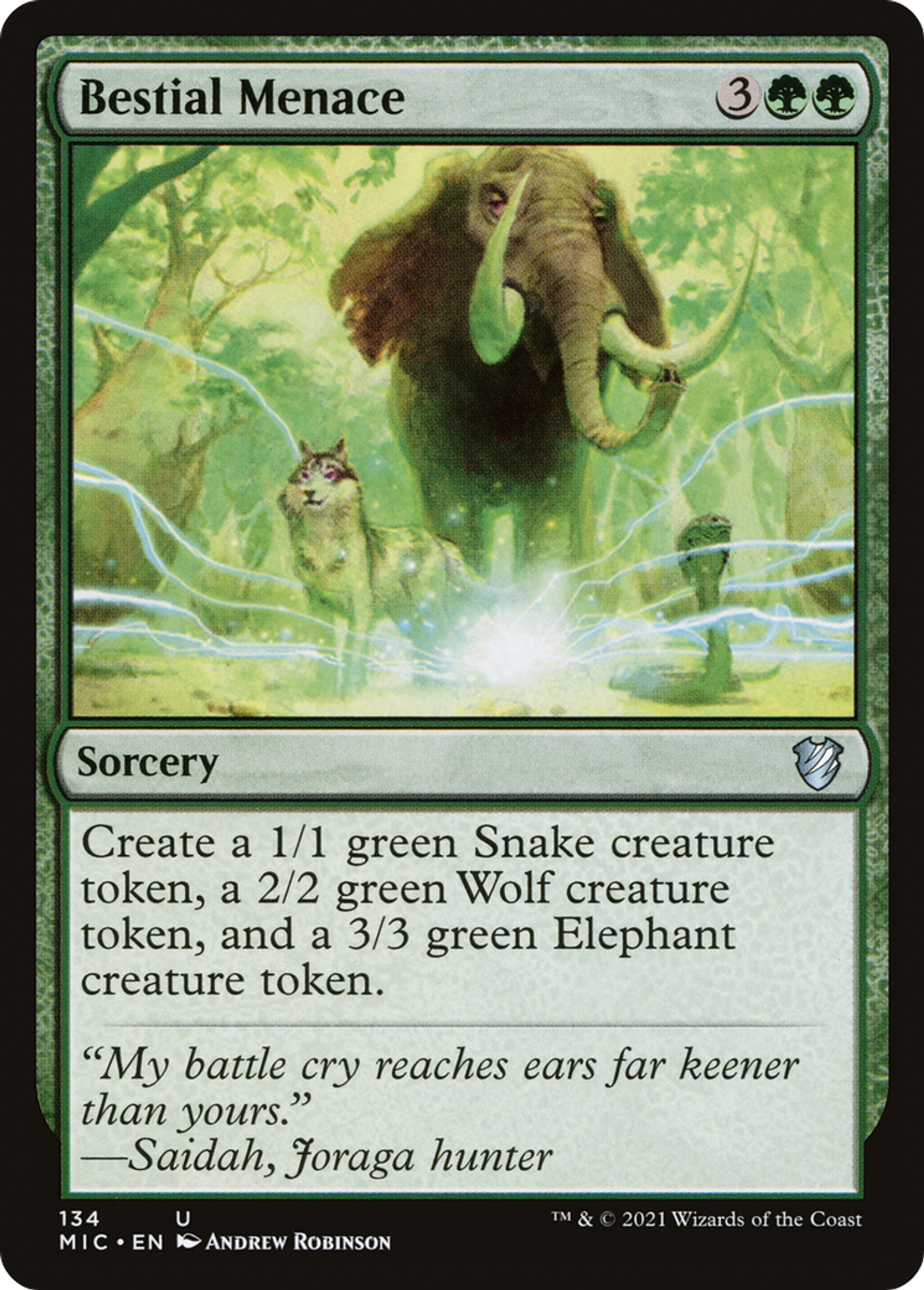 Bestial Menace — Midnight Hunt Commander — Magic: The Gathering
