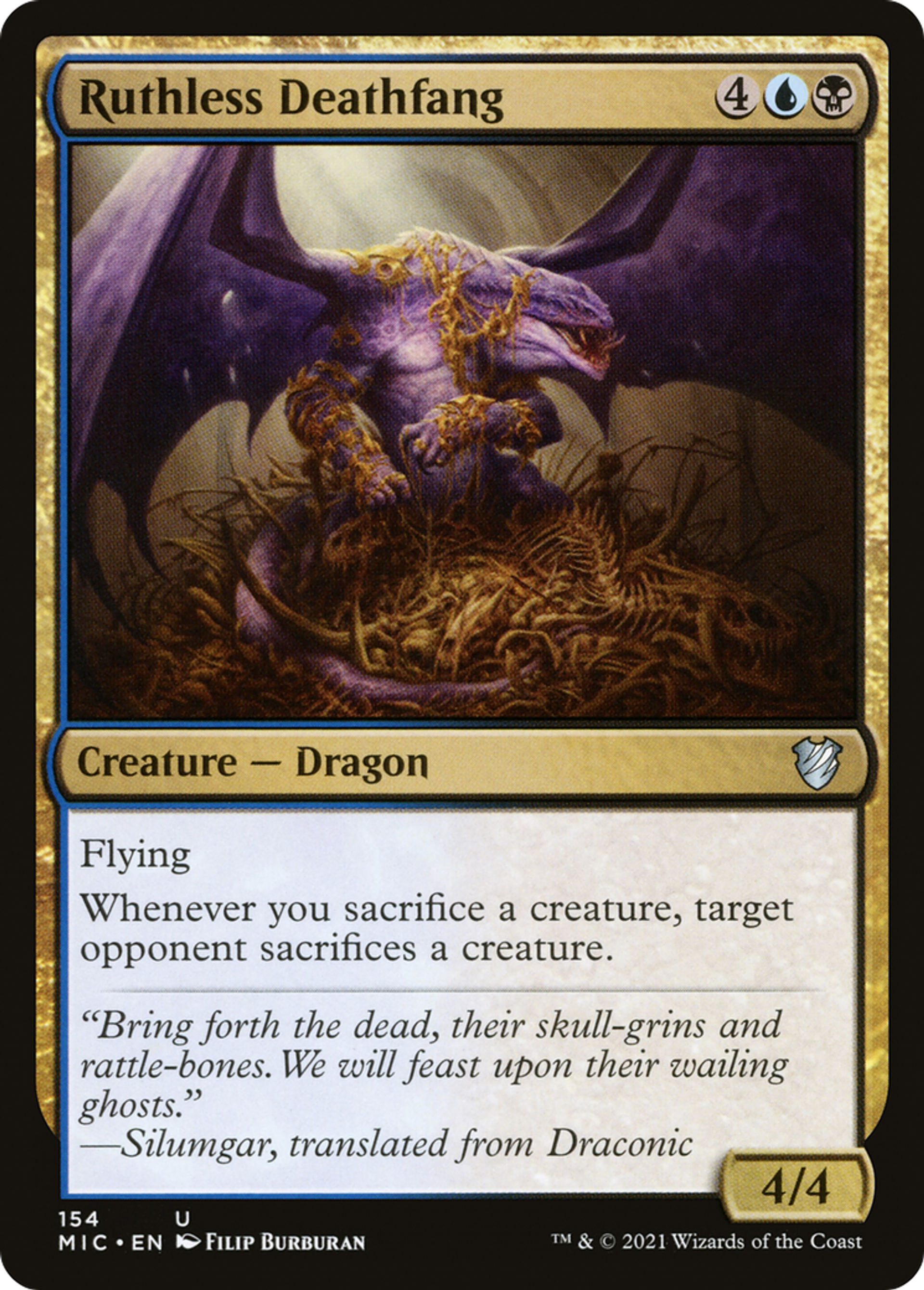 Croc-de-mort impitoyable — Midnight Hunt Commander — Magic: The Gathering