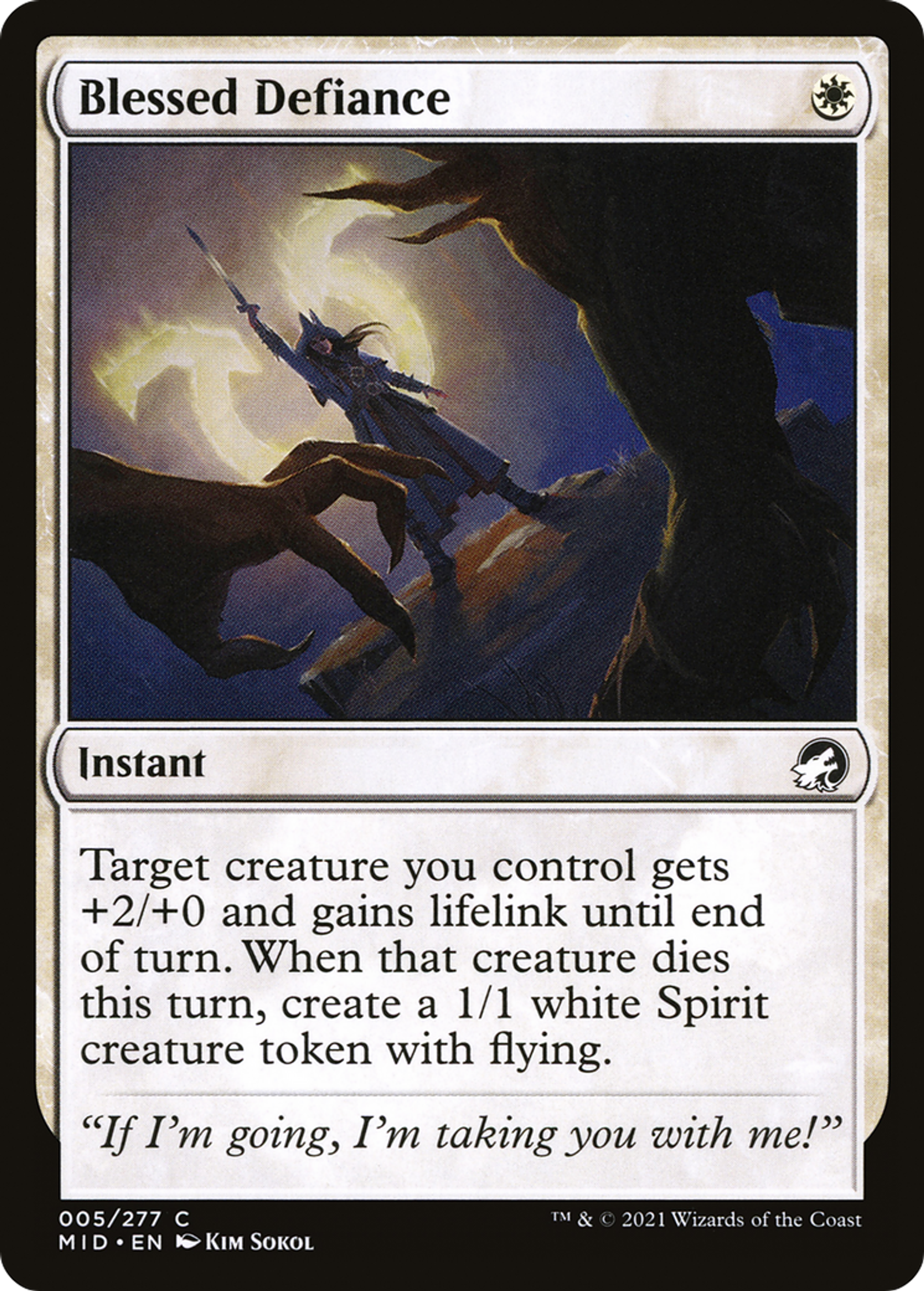 Blessed Defiance — Innistrad: Midnight Hunt — Magic: The Gathering