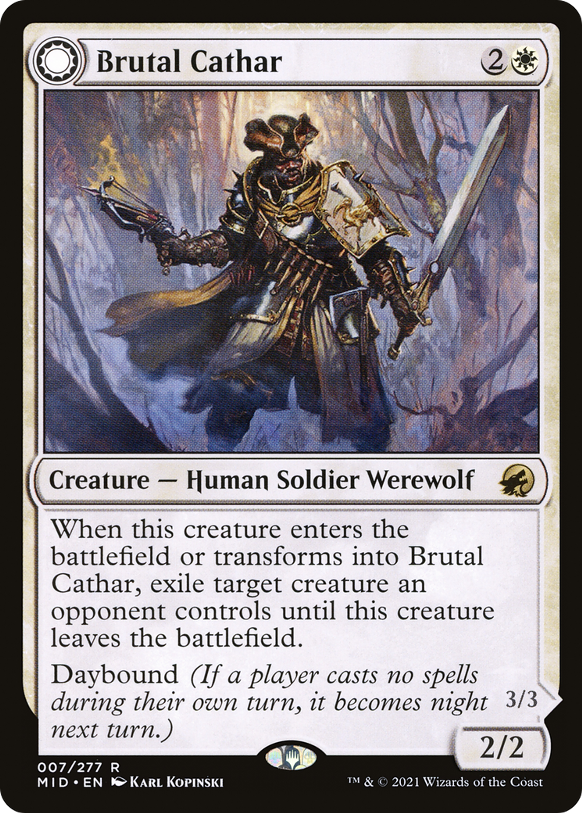 Brutal Cathar // Moonrage Brute — Innistrad: Midnight Hunt — Magic: The Gathering