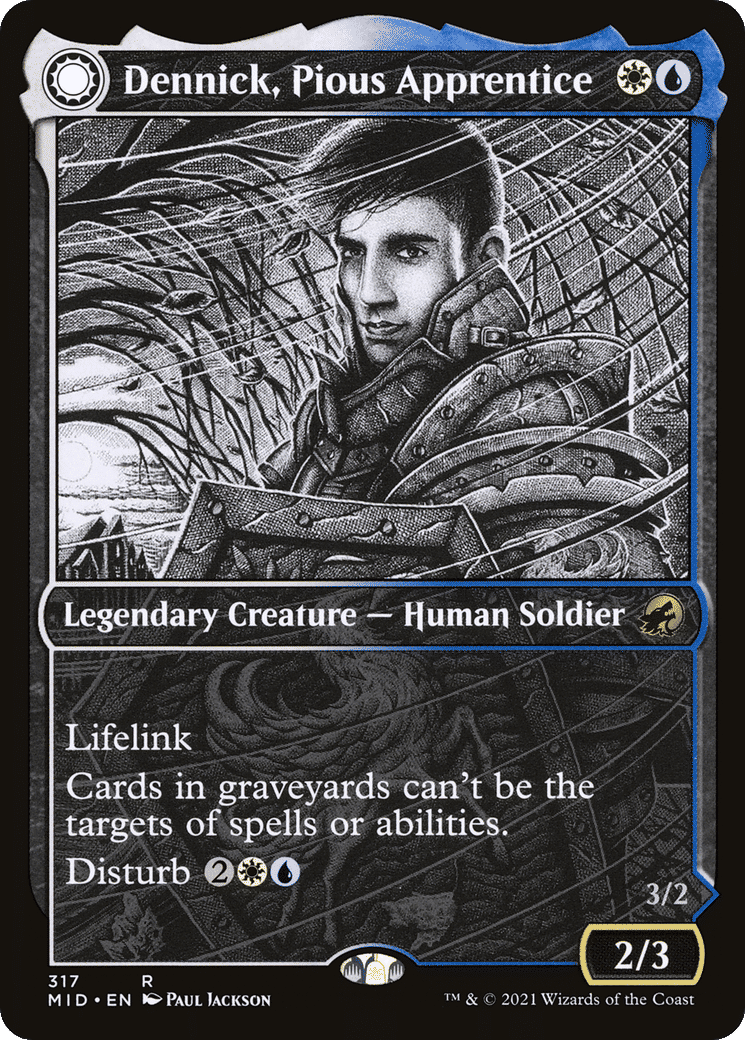 Dennick, Pious Apprentice // Dennick, Pious Apparition from Innistrad: Midnight Hunt - Magic: The Gathering