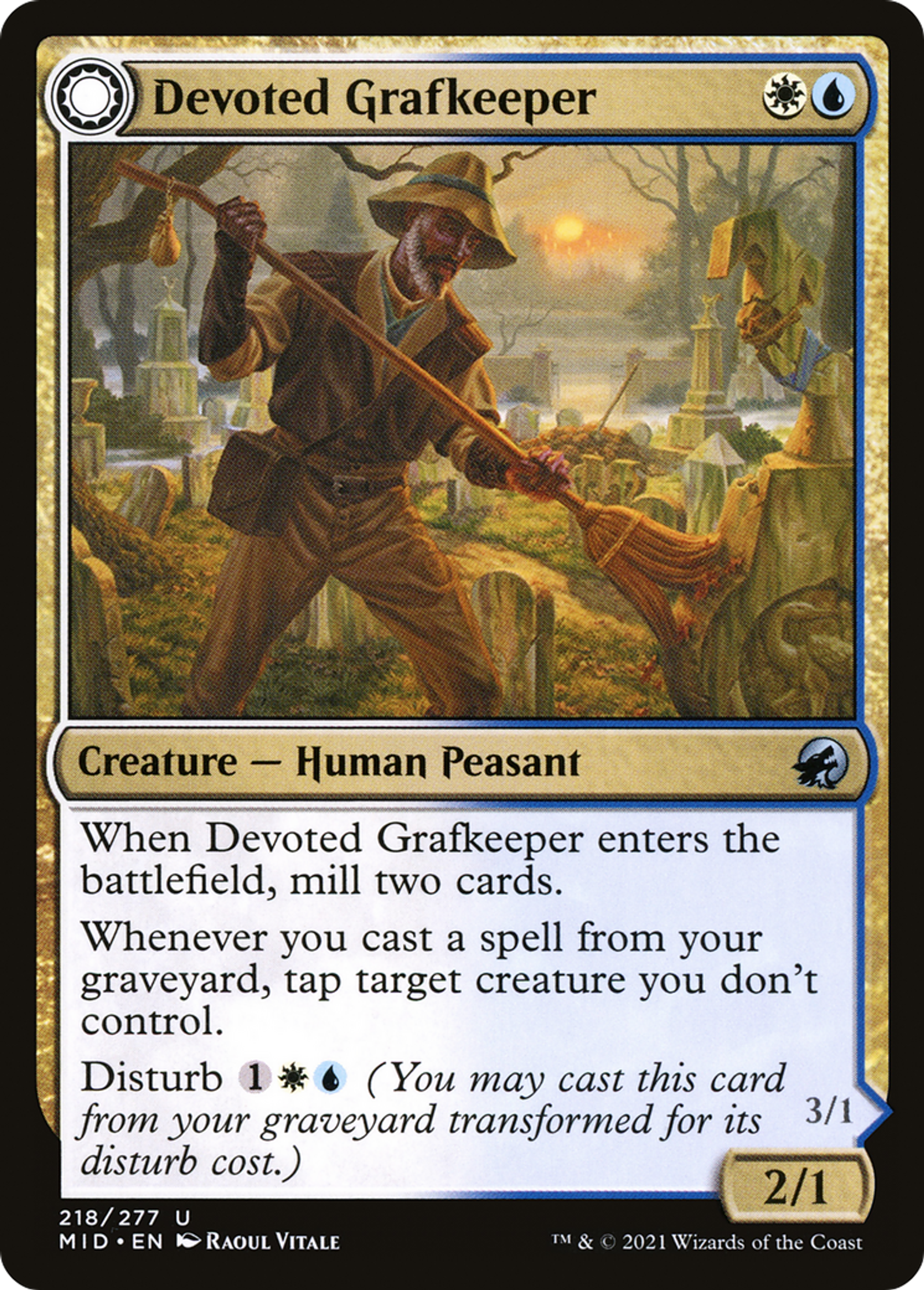Devoted Grafkeeper // Departed Soulkeeper — Innistrad: Midnight Hunt — Magic: The Gathering