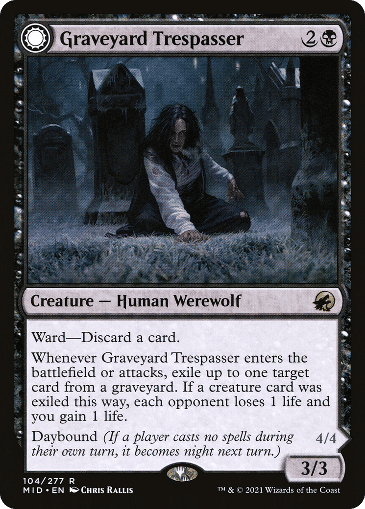 Graveyard Trespasser // Graveyard Glutton — Innistrad: Midnight Hunt — Magic: The Gathering