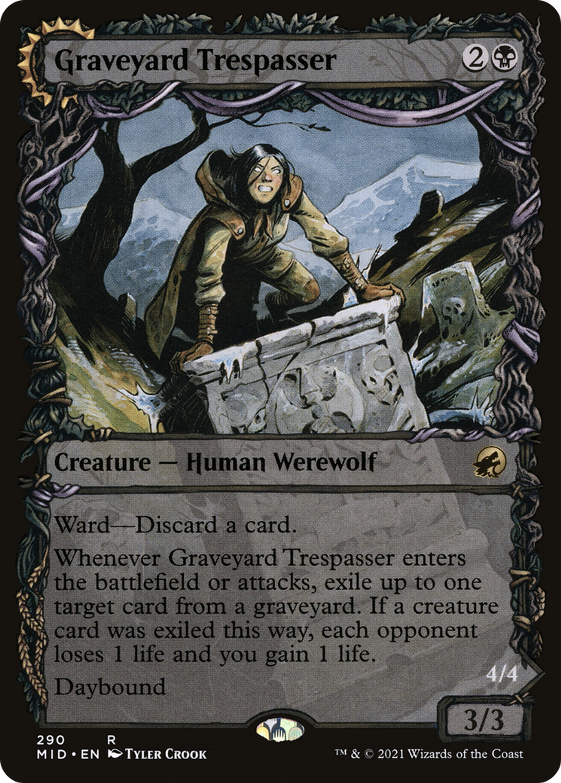 Graveyard Trespasser // Graveyard Glutton — Innistrad: Midnight Hunt — Magic: The Gathering