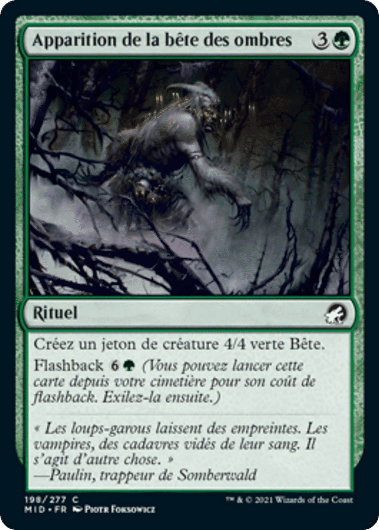 Apparition de la bête des ombres — Innistrad: Midnight Hunt — Magic: The Gathering