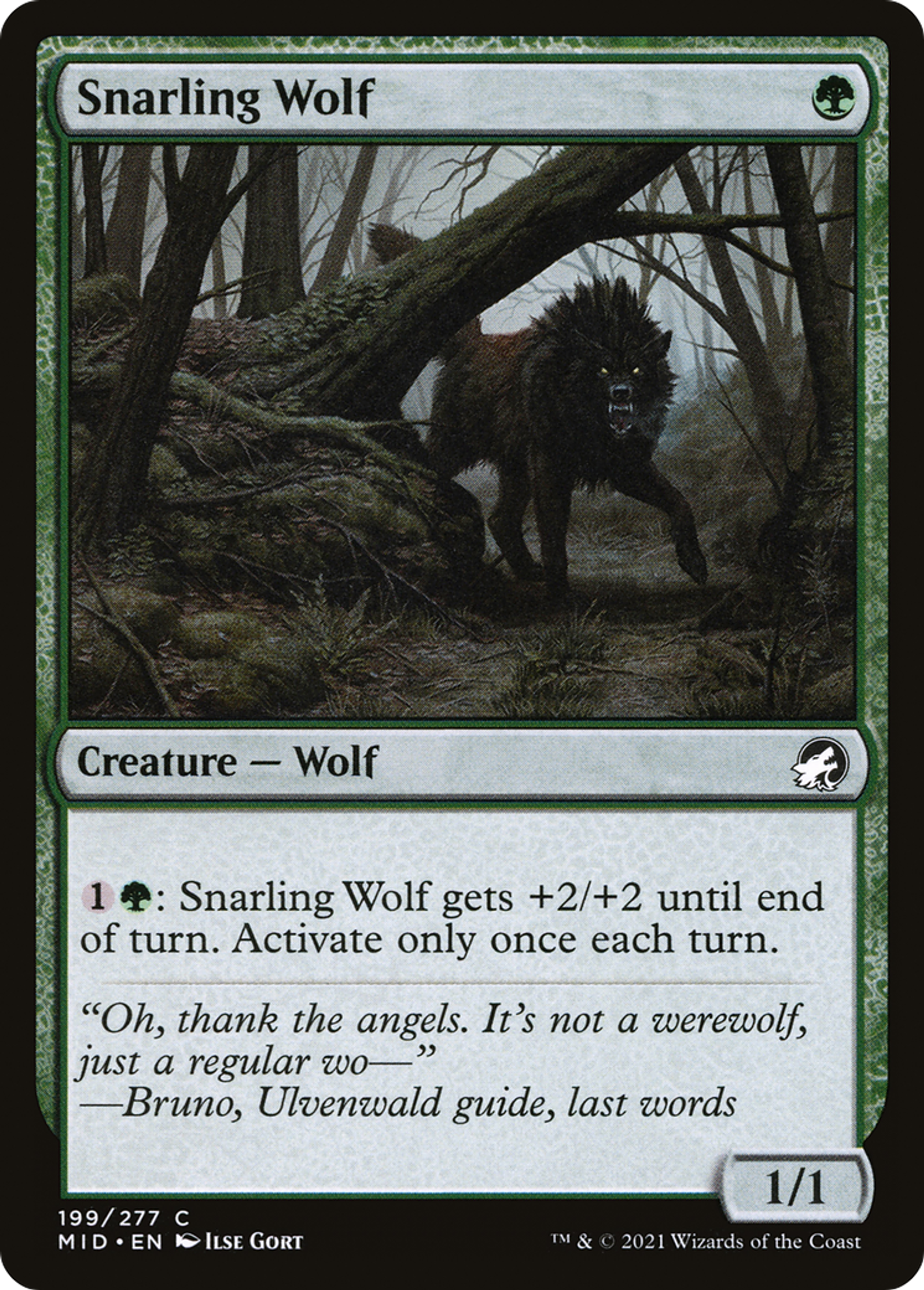 Snarling Wolf — Innistrad: Midnight Hunt — Magic: The Gathering