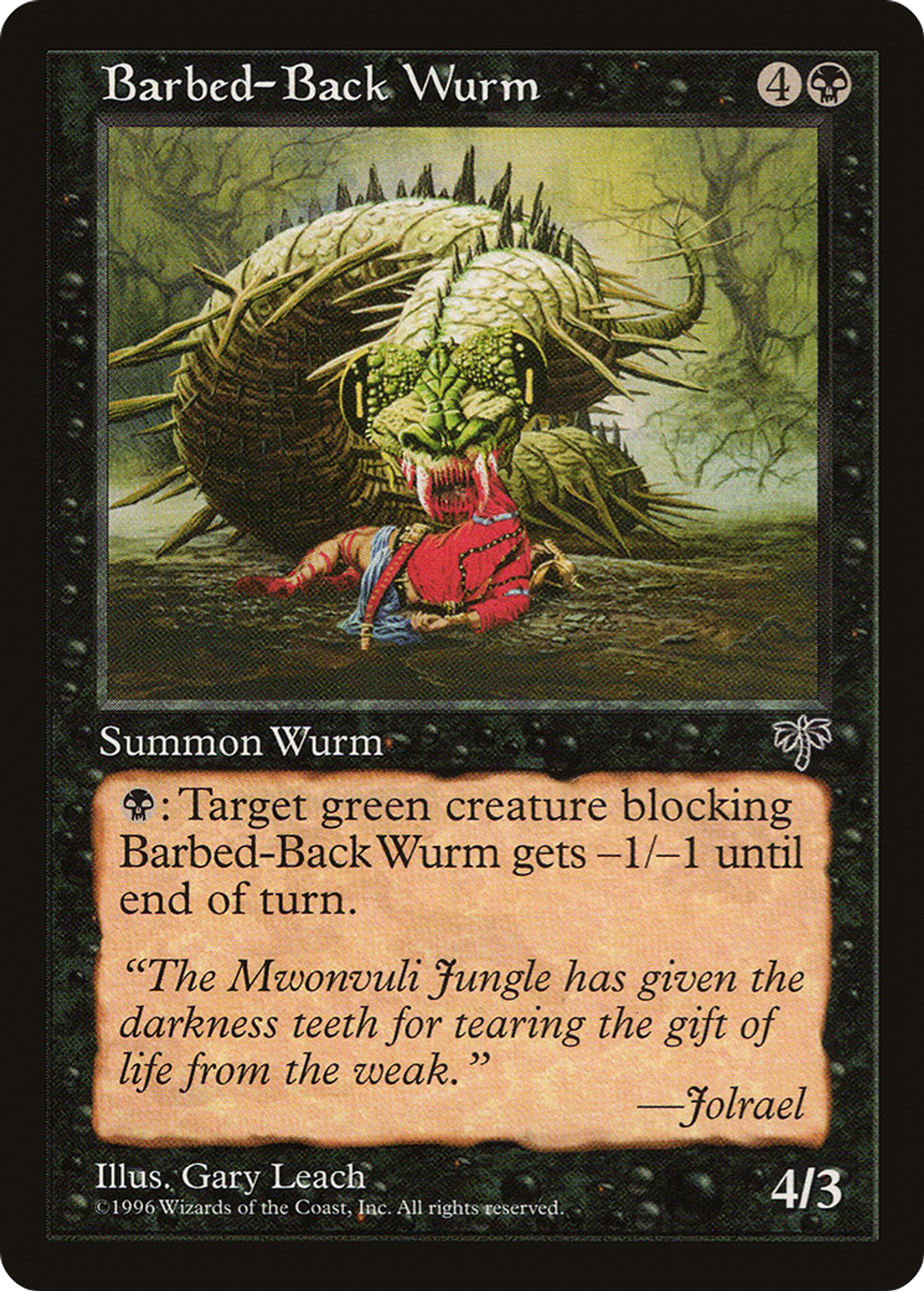 Barbed-Back Wurm — Mirage — Magic: The Gathering