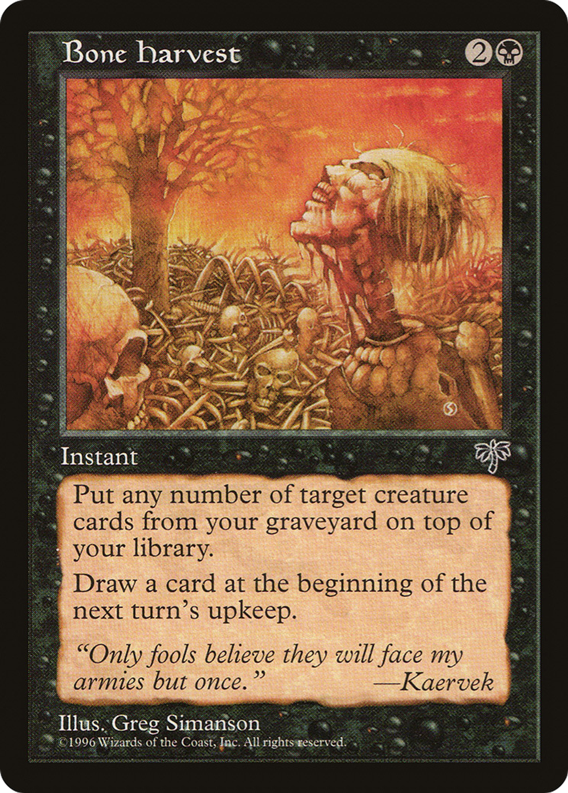 Bone Harvest — Mirage — Magic: The Gathering