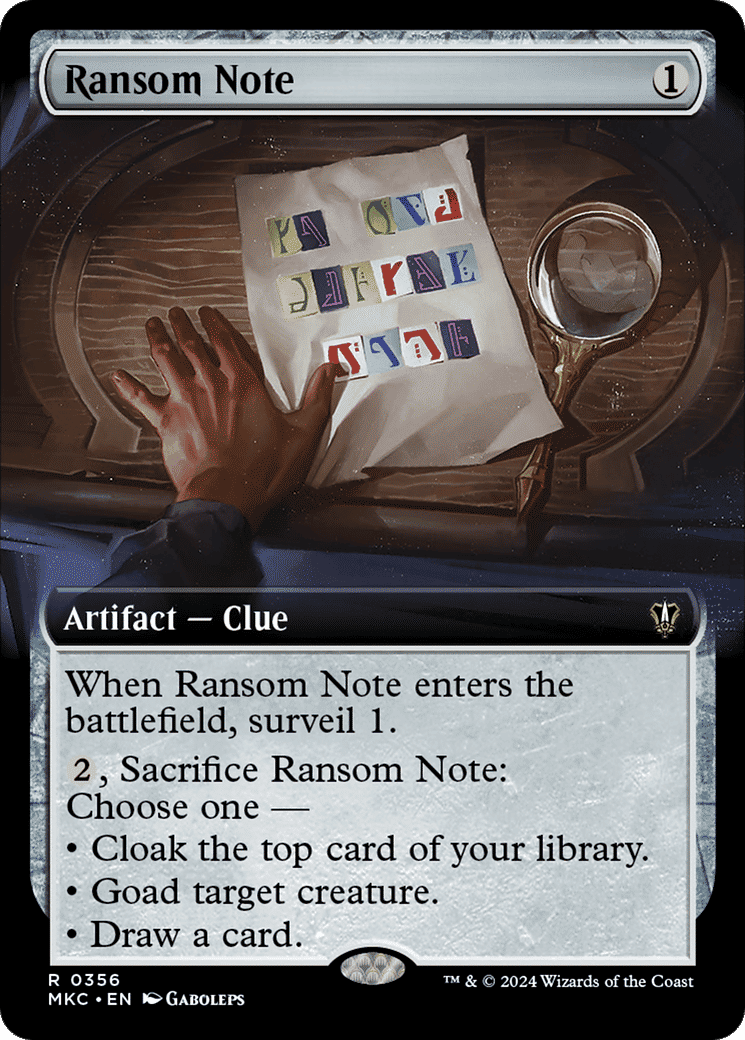 Ransom Note — Murders at Karlov Manor Commander — Magic: The Gathering