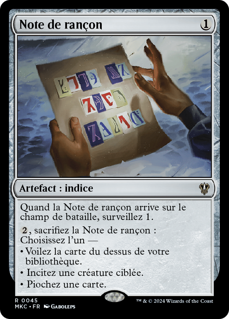 Note de rançon — Murders at Karlov Manor Commander — Magic: The Gathering