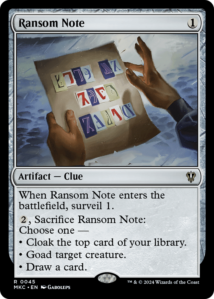 Ransom Note — Murders at Karlov Manor Commander — Magic: The Gathering
