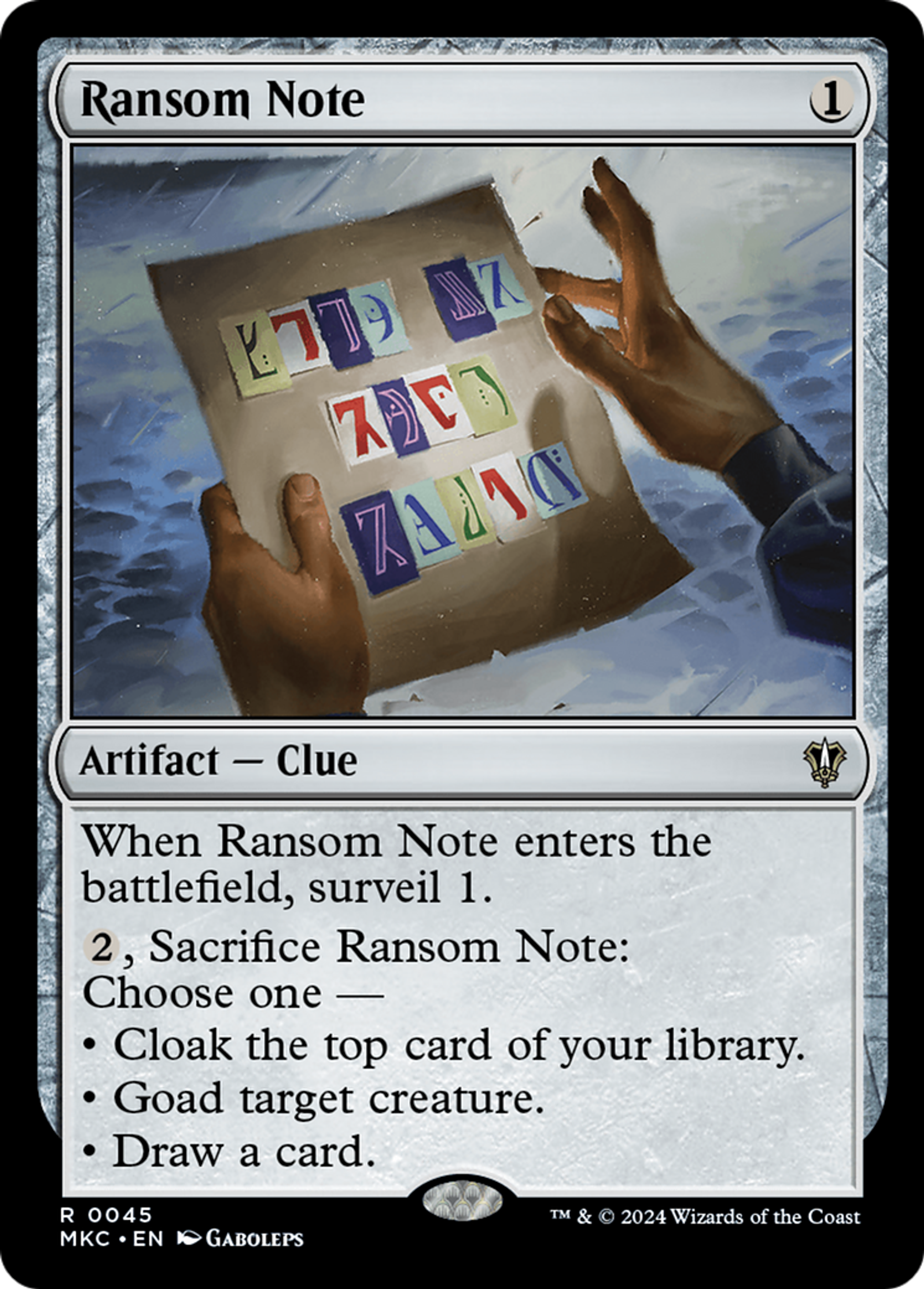 Ransom Note — Murders at Karlov Manor Commander — Magic: The Gathering