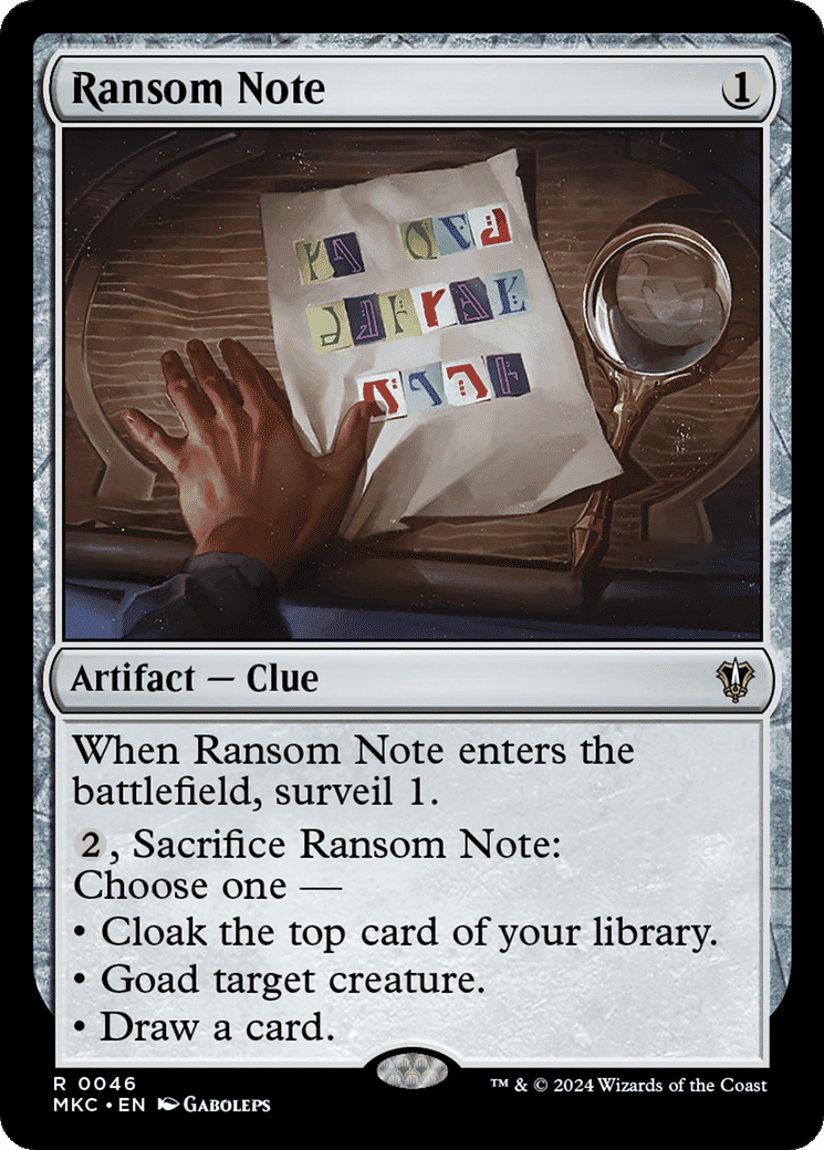 Ransom Note — Murders at Karlov Manor Commander — Magic: The Gathering