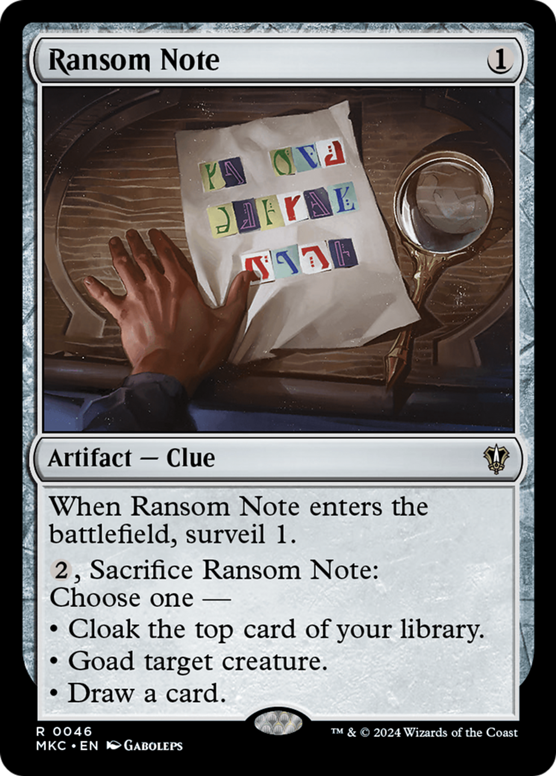 Ransom Note — Murders at Karlov Manor Commander — Magic: The Gathering