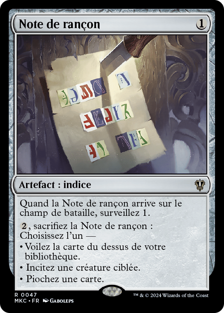 Note de rançon — Murders at Karlov Manor Commander — Magic: The Gathering
