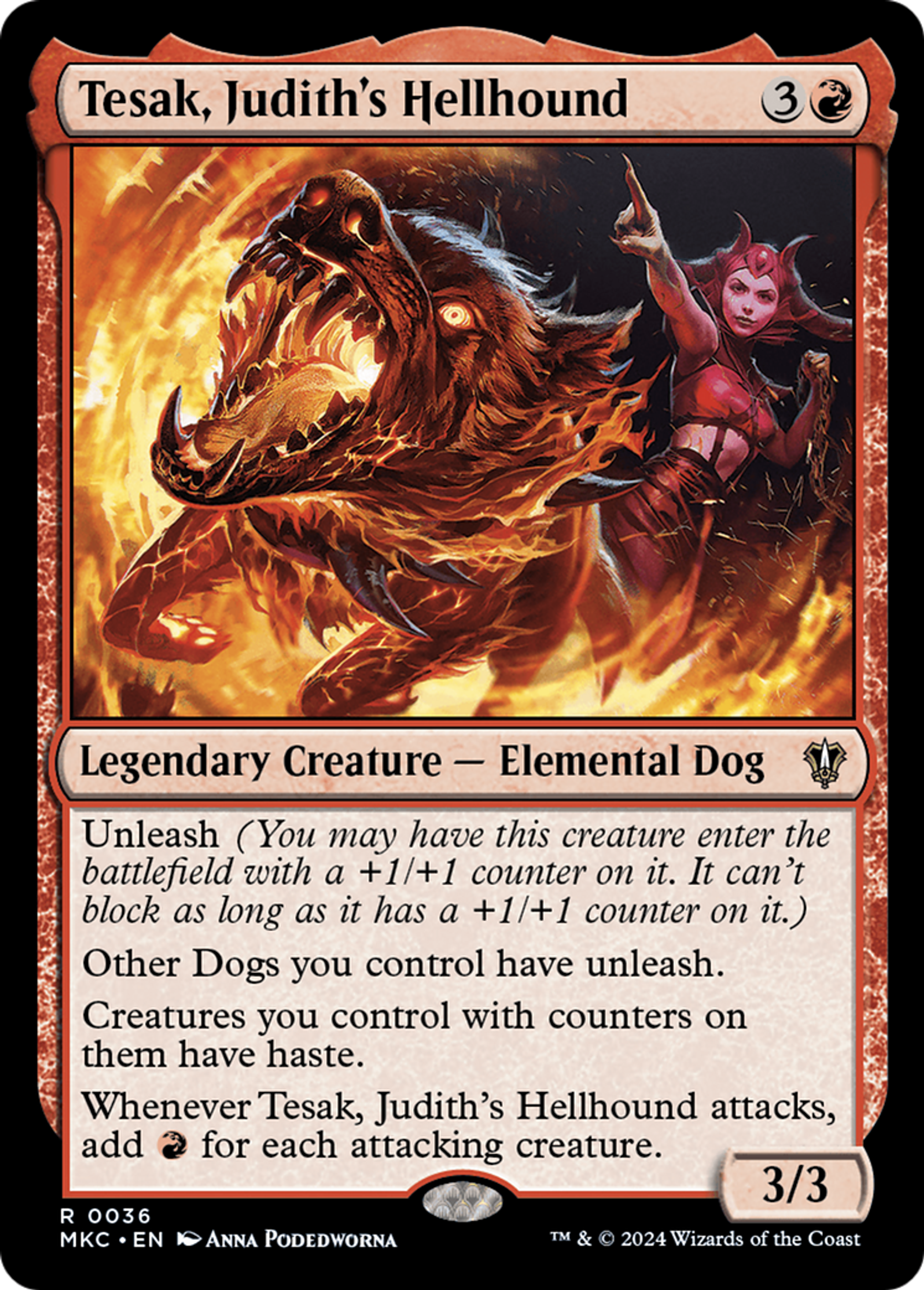 Tesak, Judith's Hellhound — Murders at Karlov Manor Commander — Magic: The Gathering