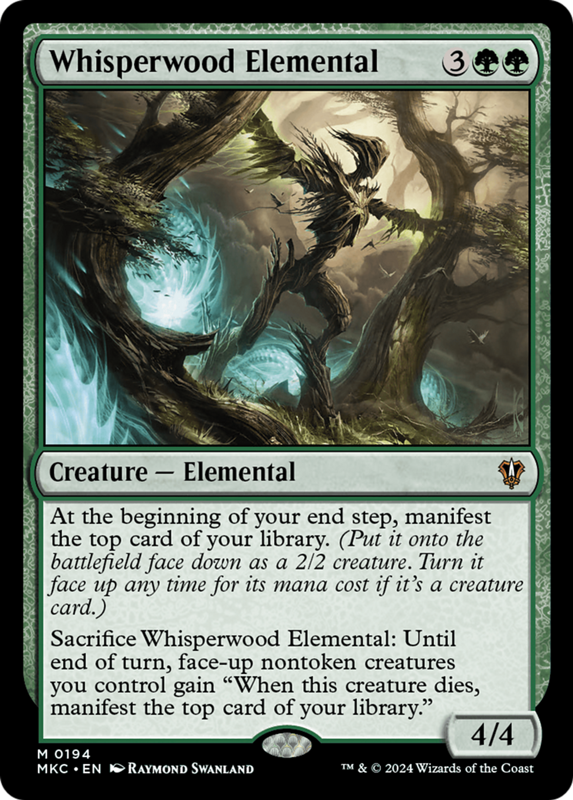 Whisperwood Elemental — Murders at Karlov Manor Commander — Magic: The Gathering